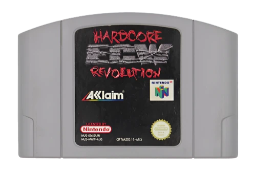 ECW Hardcore Revolution Nintendo 64 (N64) Game Cartridge - PAL Version - Classic Wrestling Video Game for Retro Gaming Enthusiasts - Perfect for Nostalgic Gaming Nights and Wrestling Fans