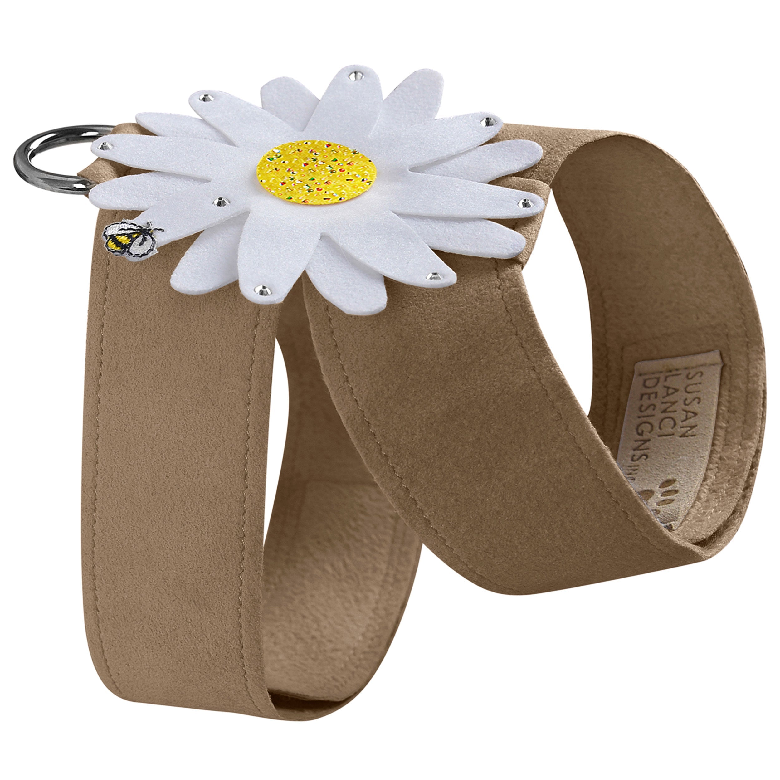 Large Daisy Dog Harness with AB Crystal Stellar Center - Fashionable Pet Accessory for Small Dogs, Perfect for Daily Walks & Outdoor Adventures