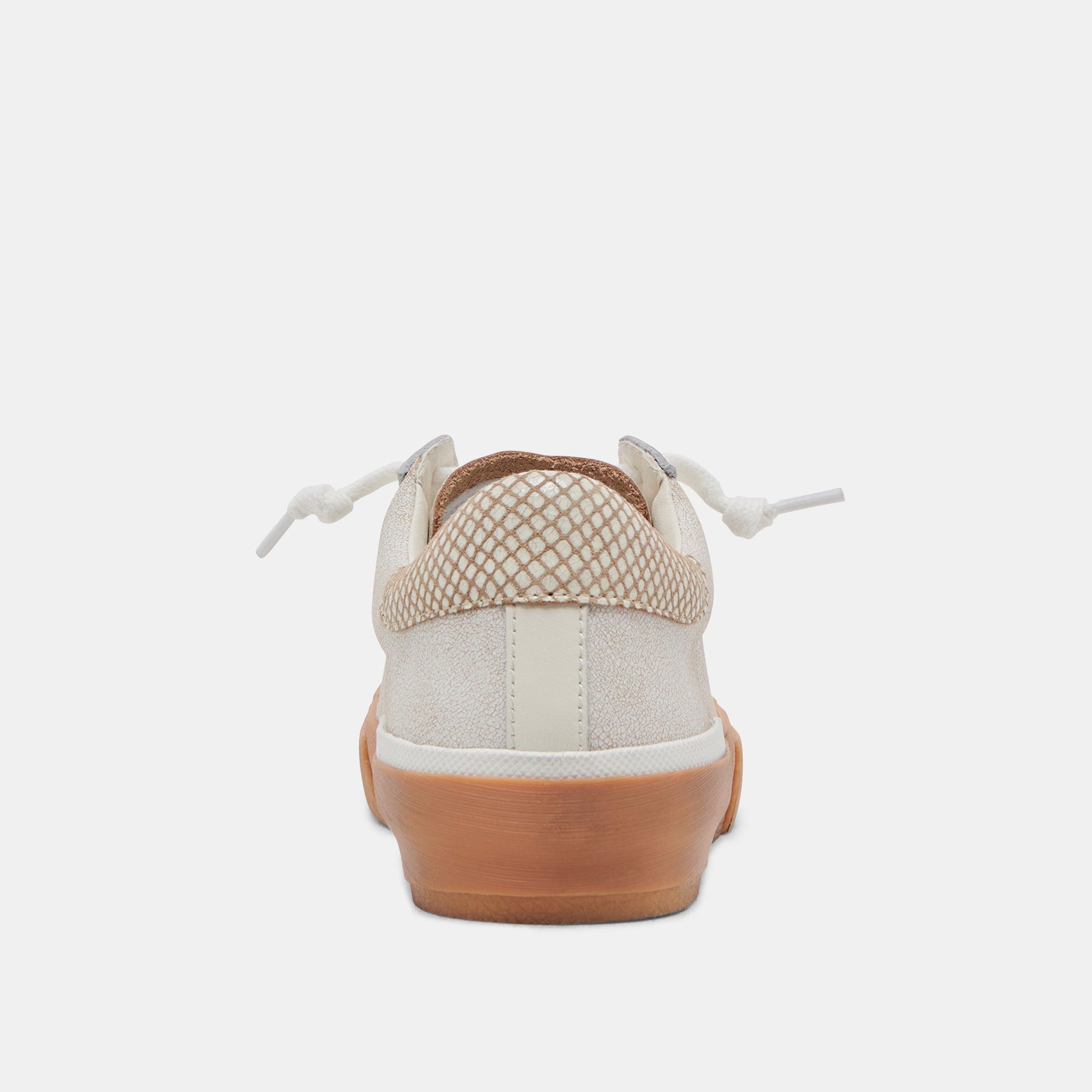 ZINA SNEAKERS Women's Ivory Multi Crackled Leather Fashion Sneakers - Comfortable Casual Shoes for Walking, Running & Everyday Wear