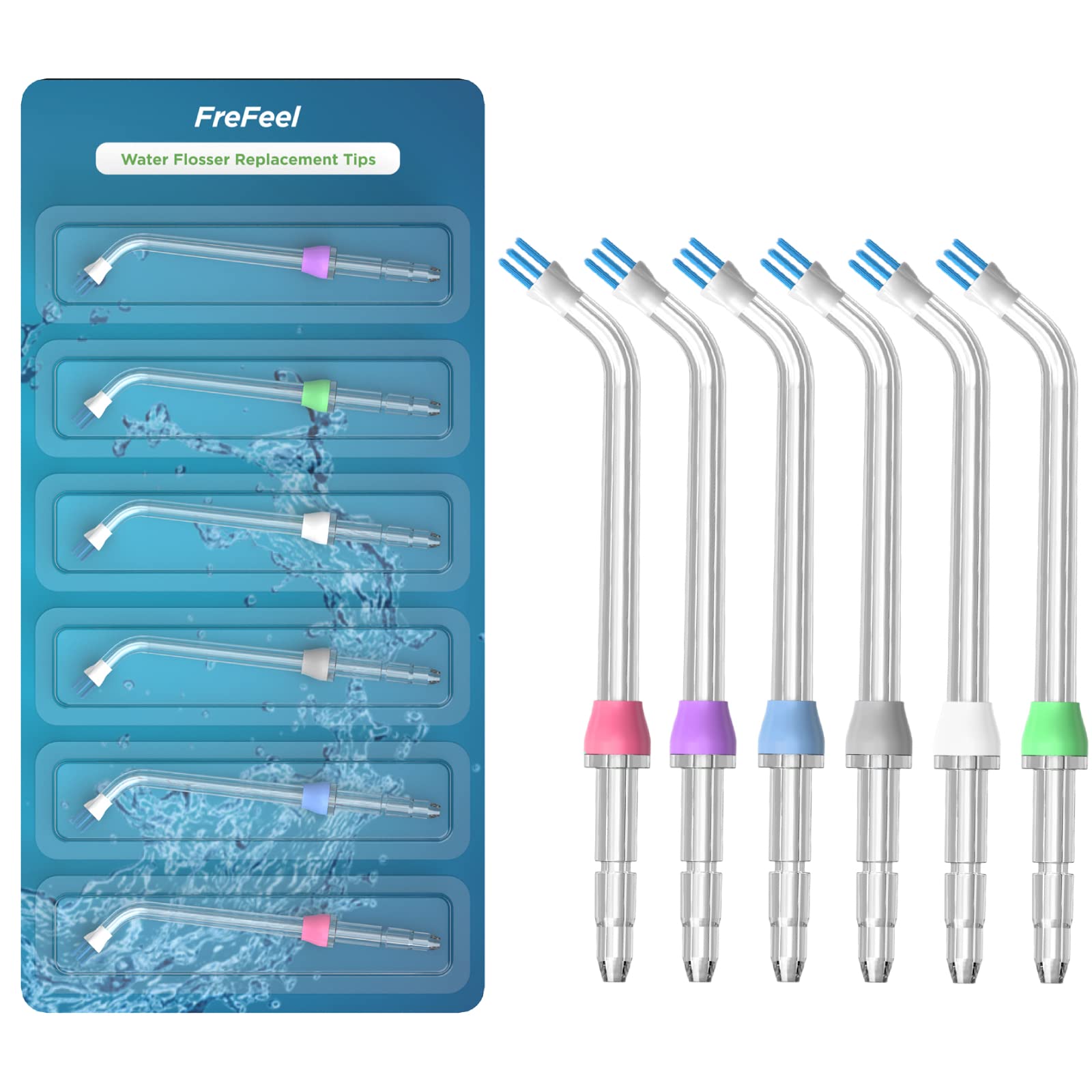 Waterpik Replacement Heads & Plaque Chaser Tips - 6 Pack for Optimal Oral Hygiene, Perfect for Travel, Home, and Dental Care