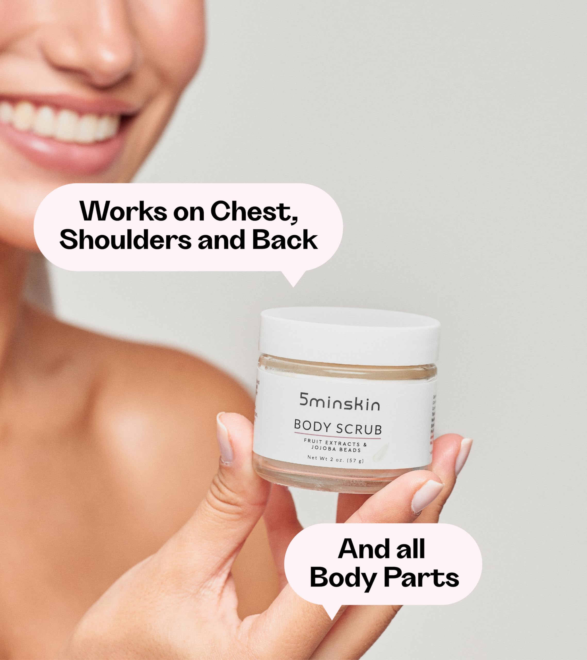 5minskin Exfoliating Body Scrub with Natural Fruit Extracts & Jojoba Beads - Hydrating & Smoothing Skin Care for Dry Skin - Perfect for Shower, Bath & Spa Day Self Care Routine