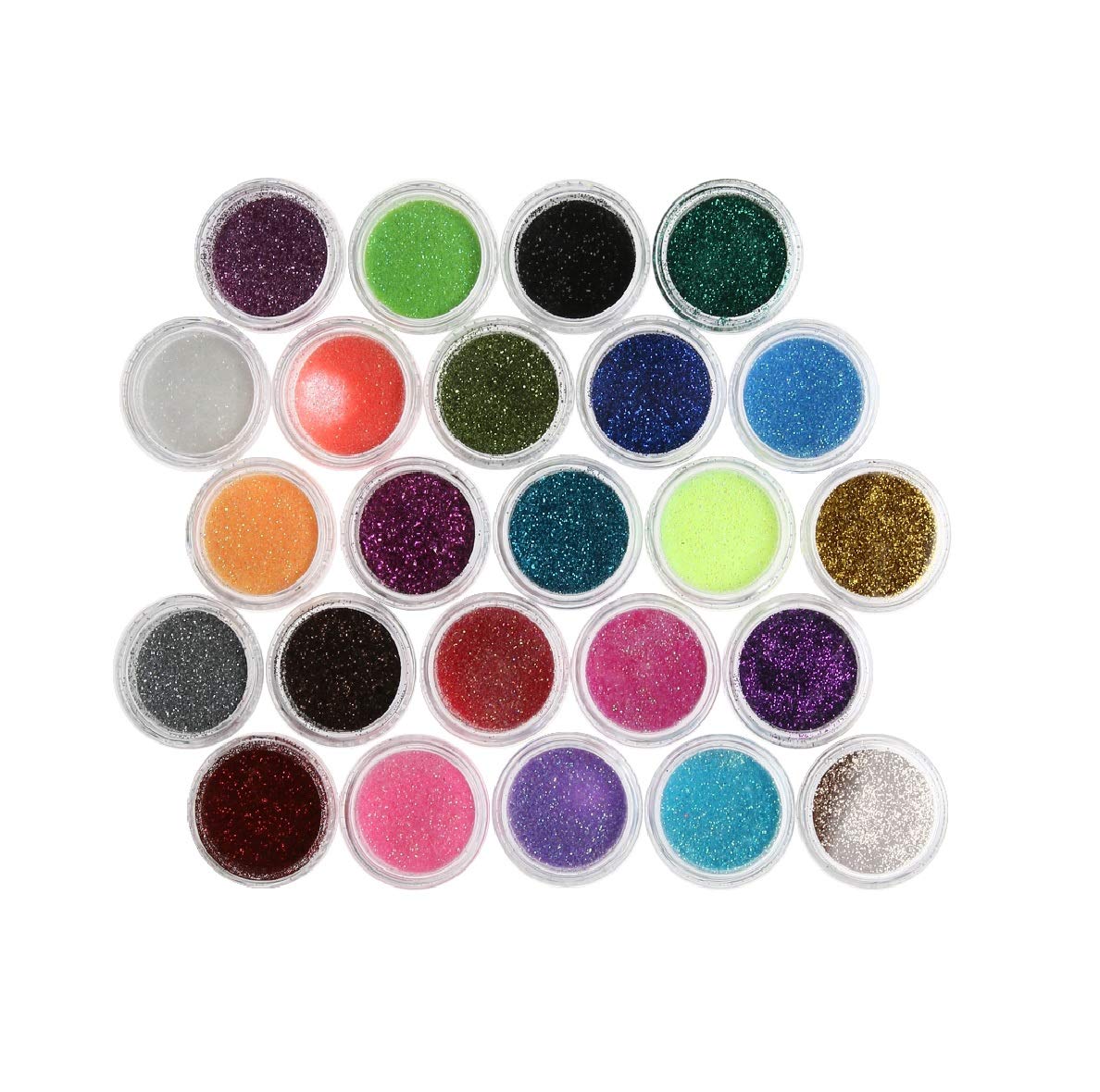RoyalKart 24Pcs Mirror Nail Glitter Powder Set - Chrome Pigment Eye Shadow & Nail Art Glitters for Professional Makeup - Perfect for Parties, Halloween, Cosplay & Salon Use (Random Colors)