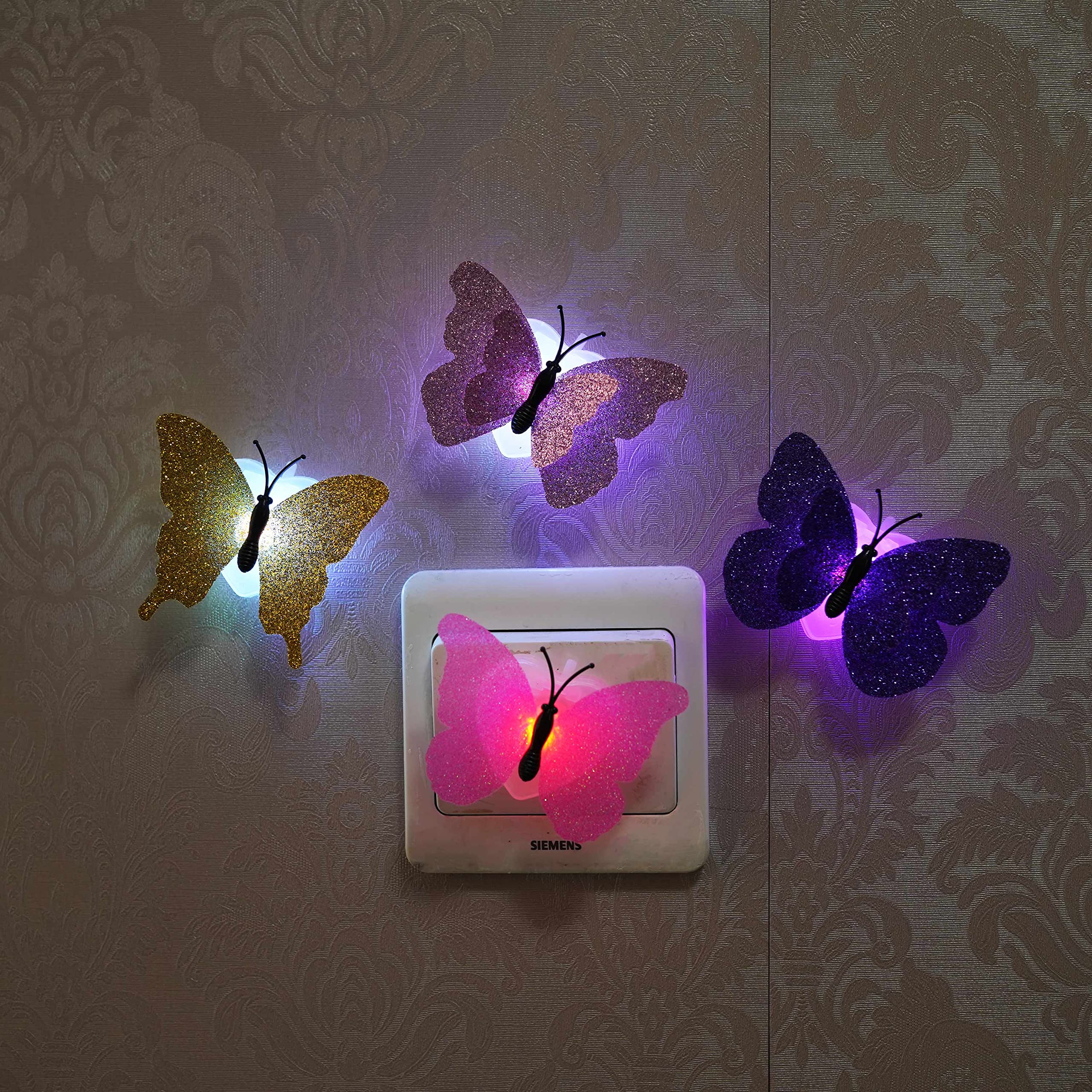 3D LED Butterfly Night Lights - 40Pcs Single & Double Wing Wall Decoration Lights with Glow Effect for Bedroom, Garden, Party Decor | Perfect for Kids Room, Wedding, Outdoor Landscape Lighting
