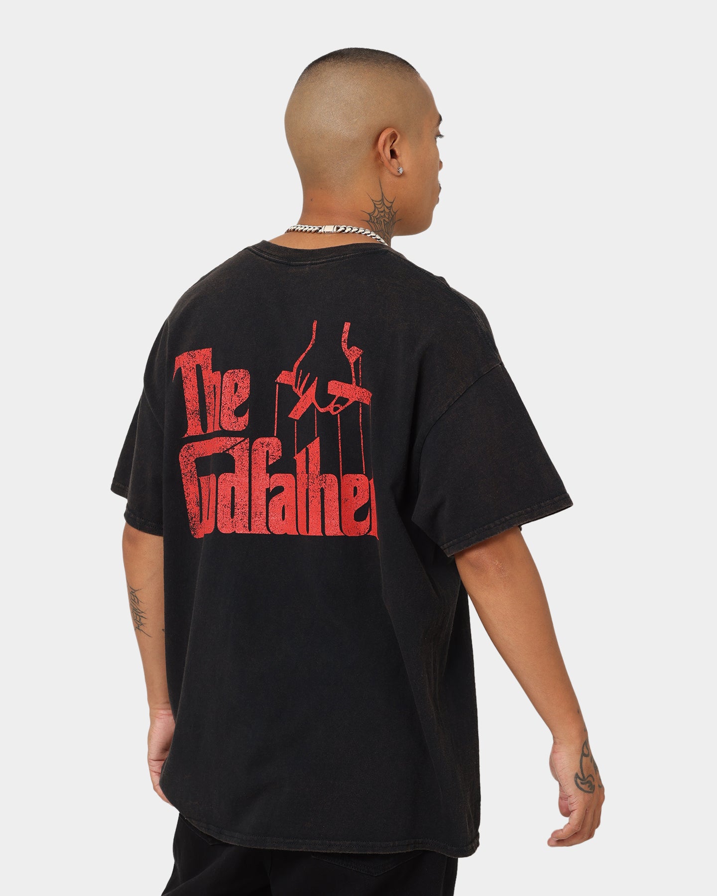 The Godfather Cat Vintage T-Shirt | Black Wash Distressed Tee | American Thrift Graphic Novelty Shirt | Perfect for Movie Fans, Cosplay & Casual Wear