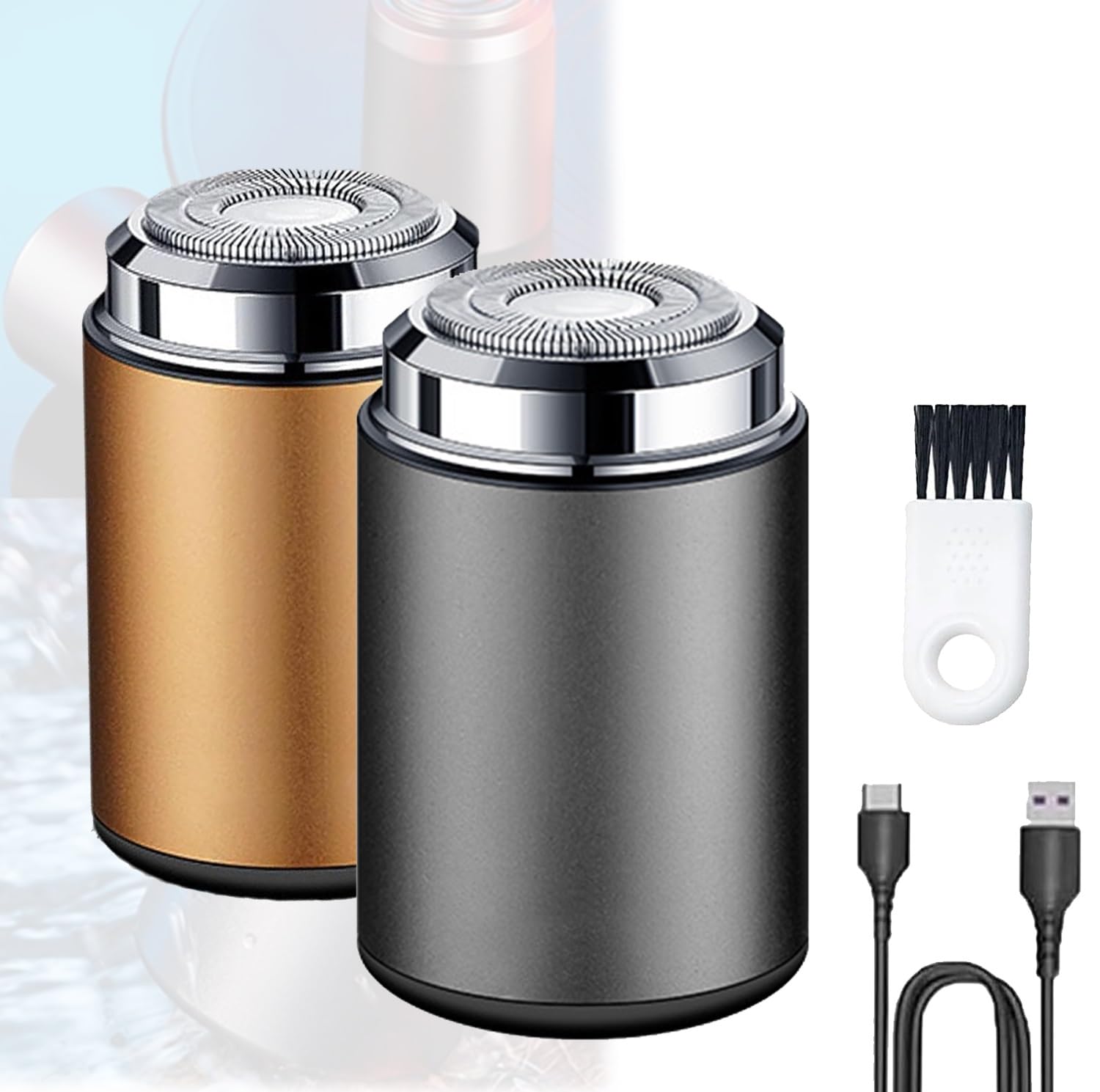 Premium Mini Portable Electric Shaver for Men - USB Rechargeable & Waterproof Travel Razor - Gold & Black - Perfect for Car, Gym, Business Trips & Daily Grooming
