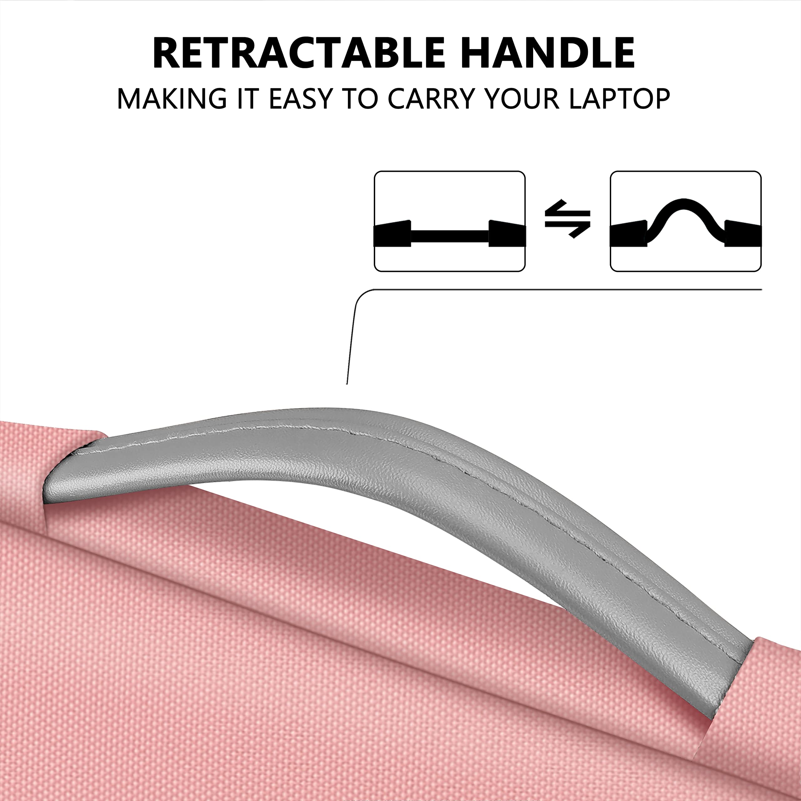 TECOOL 13.3 Inch Laptop Sleeve Case for MacBook Air 13/13.6 (M3/M2/M1 2024-2010) & MacBook Pro 14/13 (M4/M3/M2/M1 2024-2012) - Protective Pink Laptop Bag for Travel, Work & School
