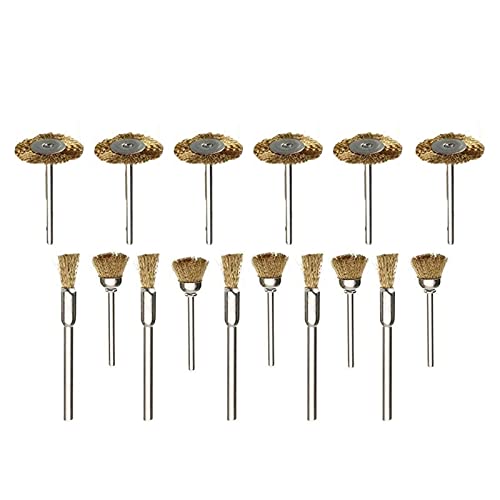 45-Piece Brass Wire Wheel Brush Set for Rotary Tools - Polishing, Cleaning & Rust Removal - Perfect for Metal, Wood & Automotive Surfaces - DIY, Jewelry Making & Home Improvement Projects