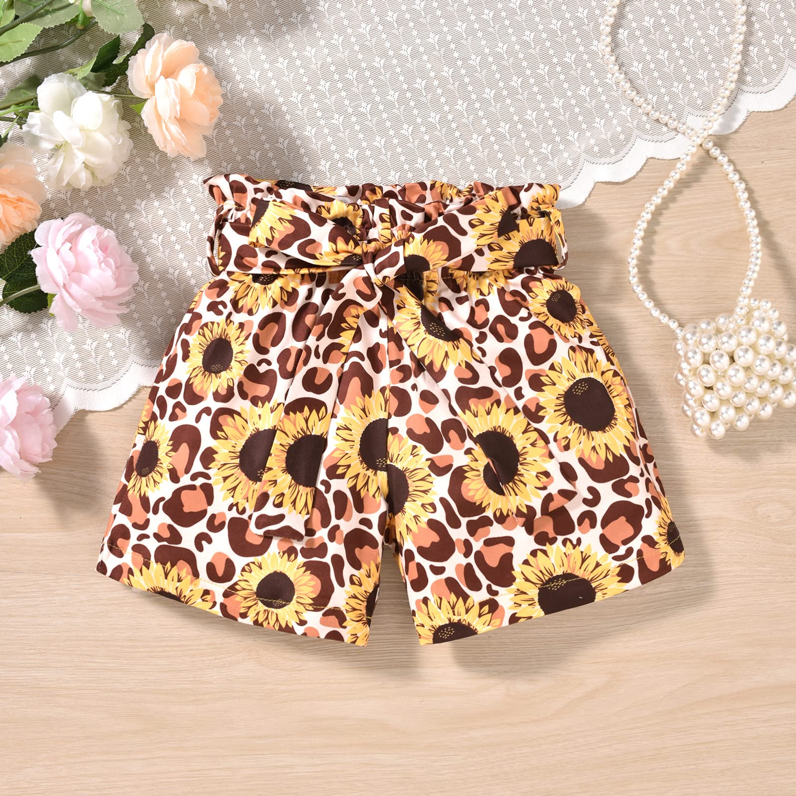 Fioukiay Toddler Girls Summer Clothes Outfit - Cute Short Sleeve Top & Shorts Set for Baby Girls 1-3 Years | Perfect for Playtime, Beach & Outdoor Activities