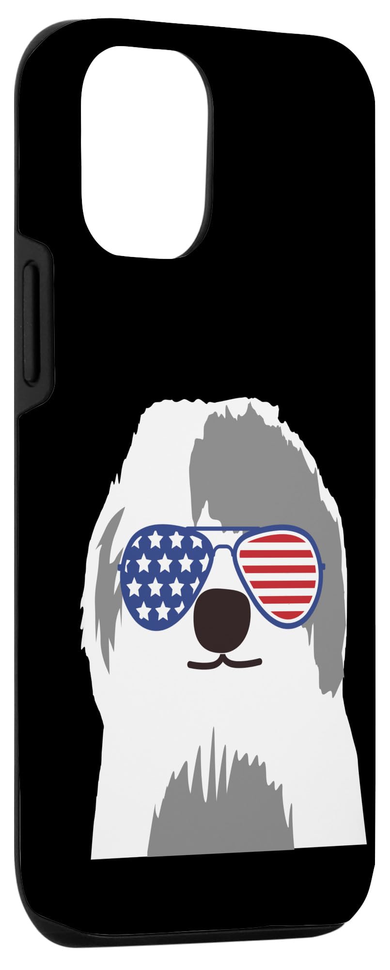 iPhone 12/12 Pro Case - Old English Sheepdog Lover Design with American Flag Patriotic Theme | Perfect for Dog Lovers & USA Pride | Durable Protection for Everyday Use & Travel