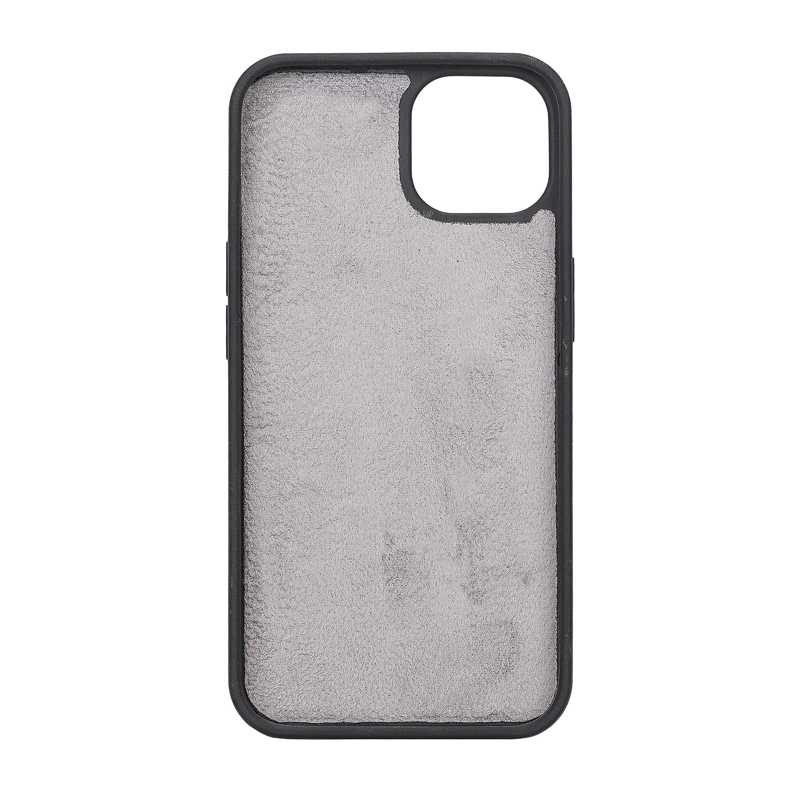 Bayelon Genuine Leather iPhone 13 Case with Detachable Magnetic Wallet - 2-in-1 Flip Cover with Card Slots & Kickstand | Compatible with MagSafe (Smoked Black) | Perfect for Business Travel & Everyday Use