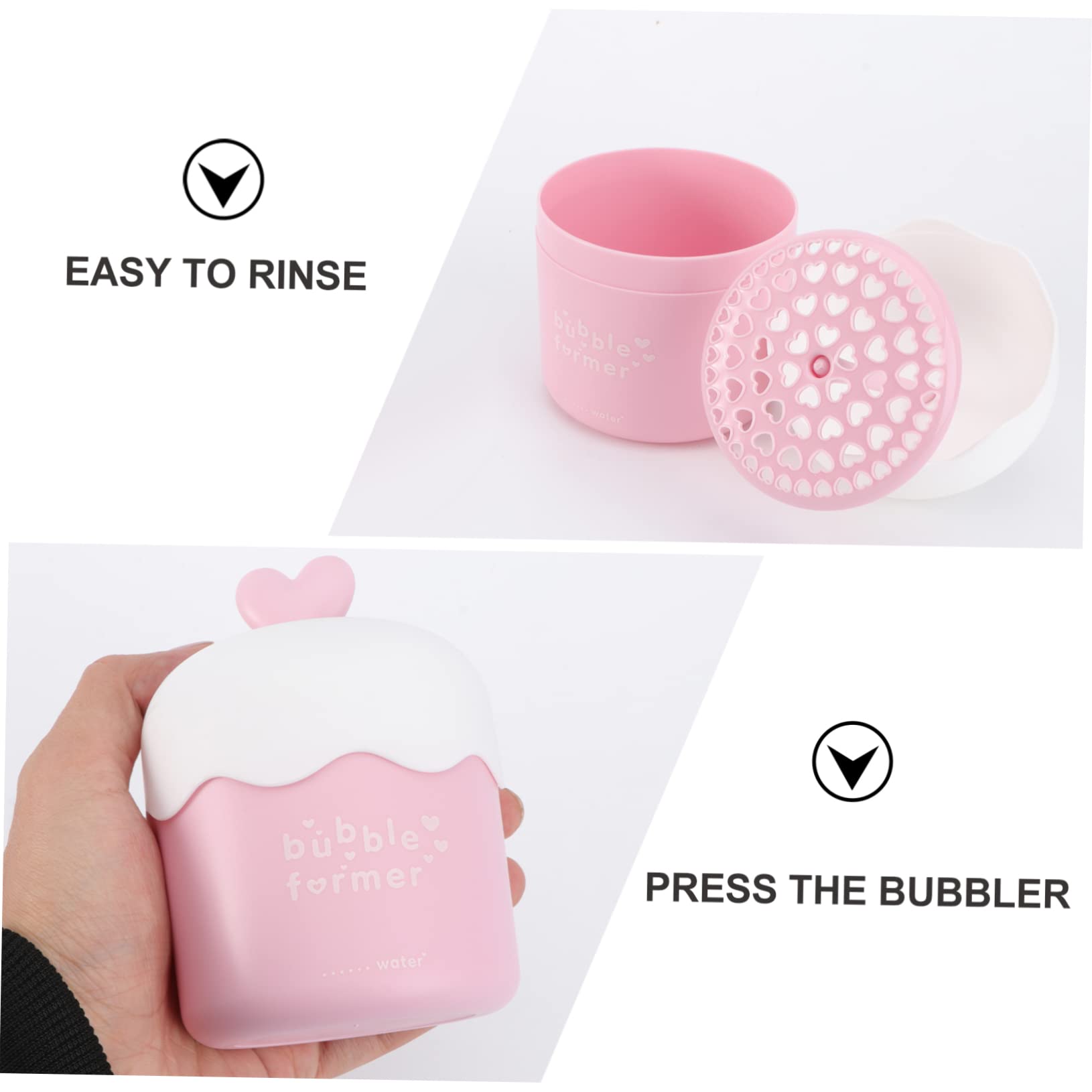 Pink Foam Shampoo Bottle - Mini Foamer for Face & Hair Care, Travel-Friendly