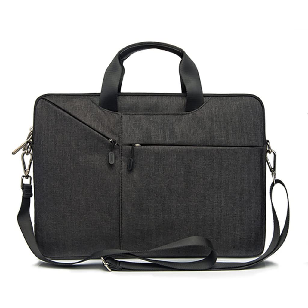 Waterproof & Shockproof 12-inch Laptop Bag for Women - Slim Briefcase Crossbody Shoulder Bag (Black) - Perfect for Office, Travel & Business Commutes