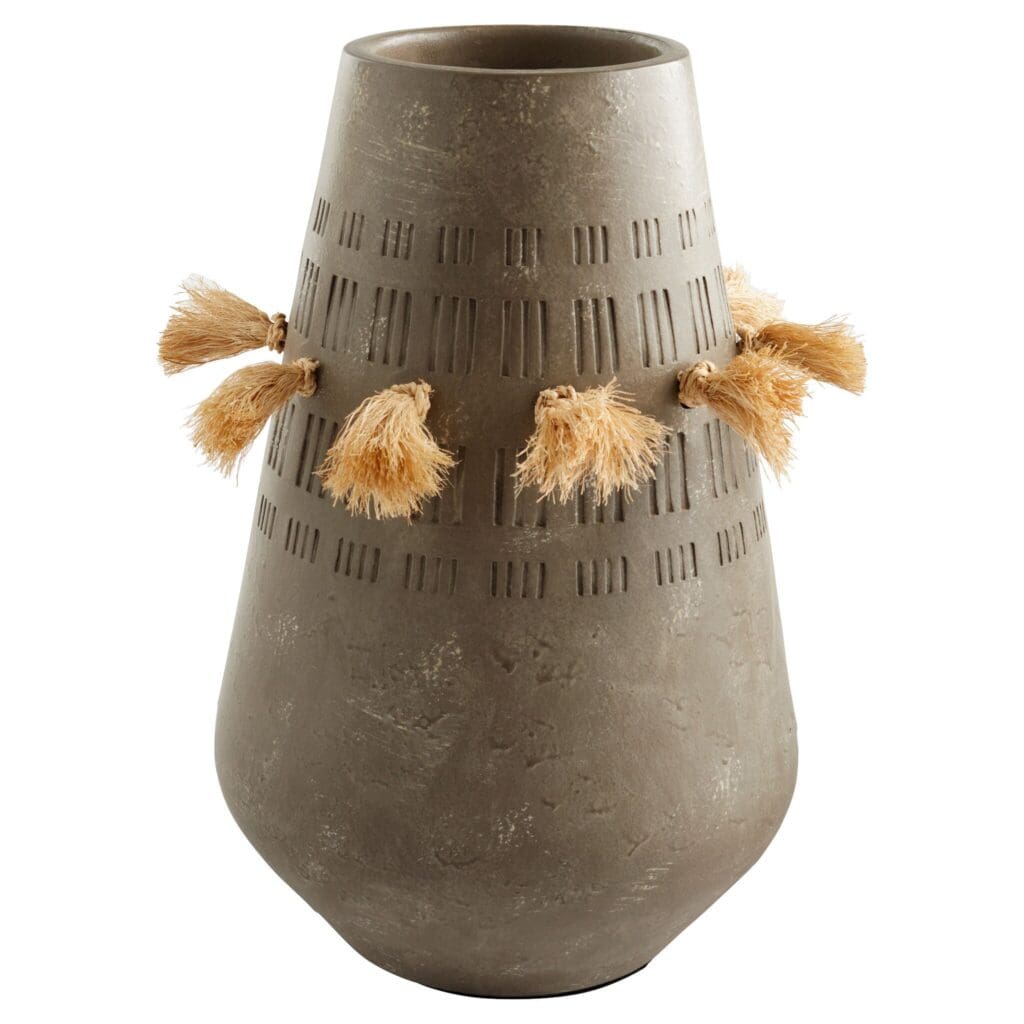 Cyan Design 11589 Retting Vase - Large Taupe Grey Ceramic Vase for Home Decor, Living Room Centerpiece, Wedding & Event Floral Arrangements