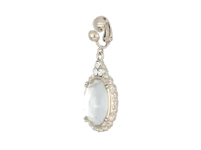 1928 Victorian Style Clip-On Drop Earrings - Oval Multi-Faceted Crystal Jewelry for Women | Perfect for Weddings, Parties & Vintage Fashion