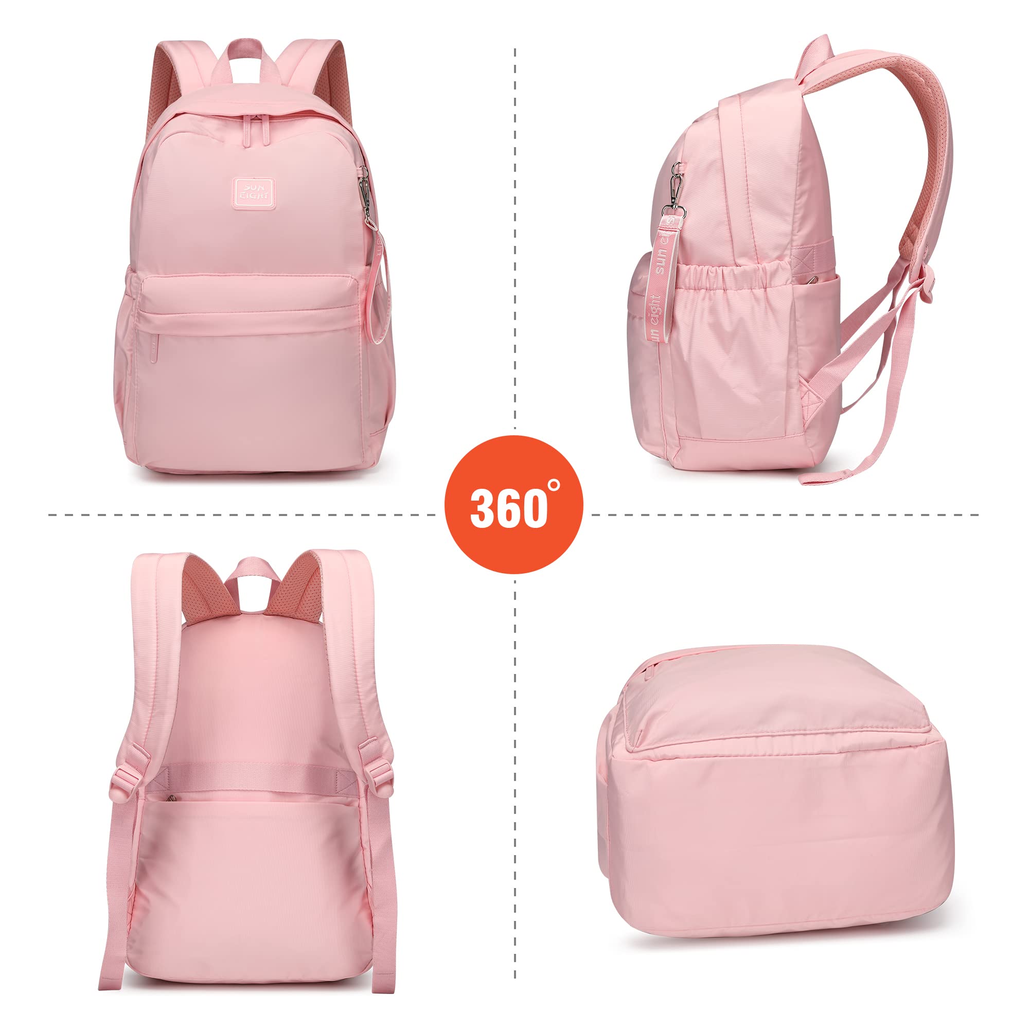 Waterproof School Backpack for Girls Ages 6-18 | Large Capacity Lightweight Bookbag for Elementary to High School | Durable Travel Backpack with Adjustable Straps | 30L Pink Backpack for School, College, Commuting & Outdoor Activities