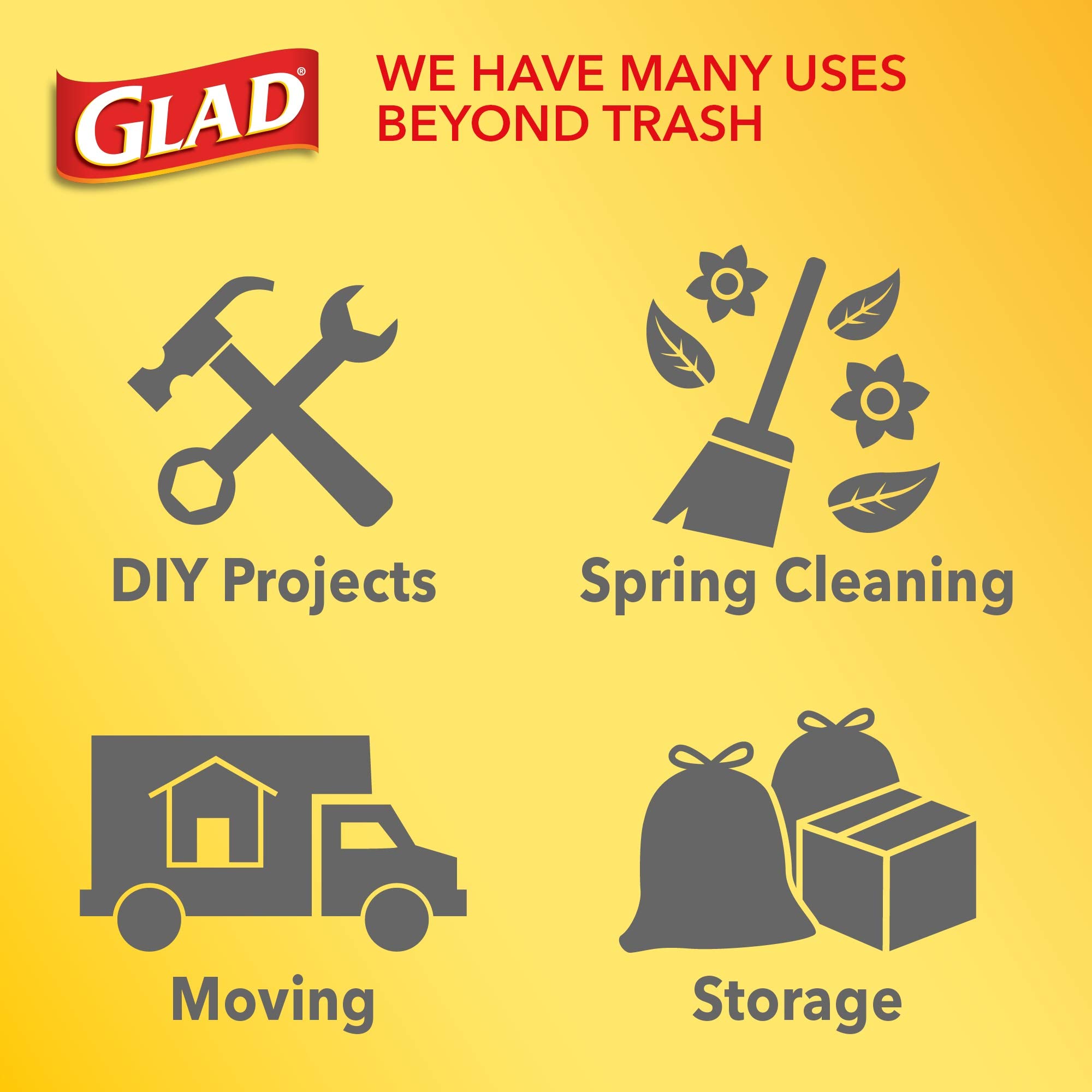 Glad Citrus Scented Trash Bags - 80 Count Heavy Duty Kitchen Garbage Bags for Home & Office Waste Disposal
