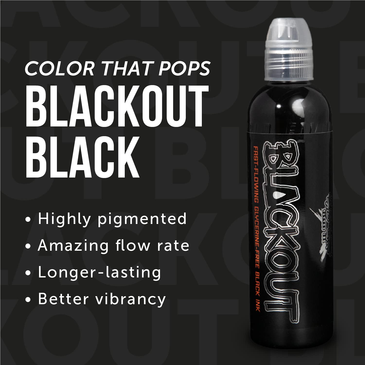 Professional Blackout Black Tattoo Ink - High Pigment Vegan Tattoo Ink for Artists | Skin-Safe, Non-Toxic & Bold Shades | 1 oz Bottle | Perfect for Sleeves, Cover-ups & Dark Tattoo Designs