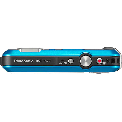 Panasonic Lumix DMC-TS25 Waterproof Digital Camera 16.1MP with 4x Zoom (Blue) - Perfect for Outdoor Adventures, Beach Trips & Underwater Photography