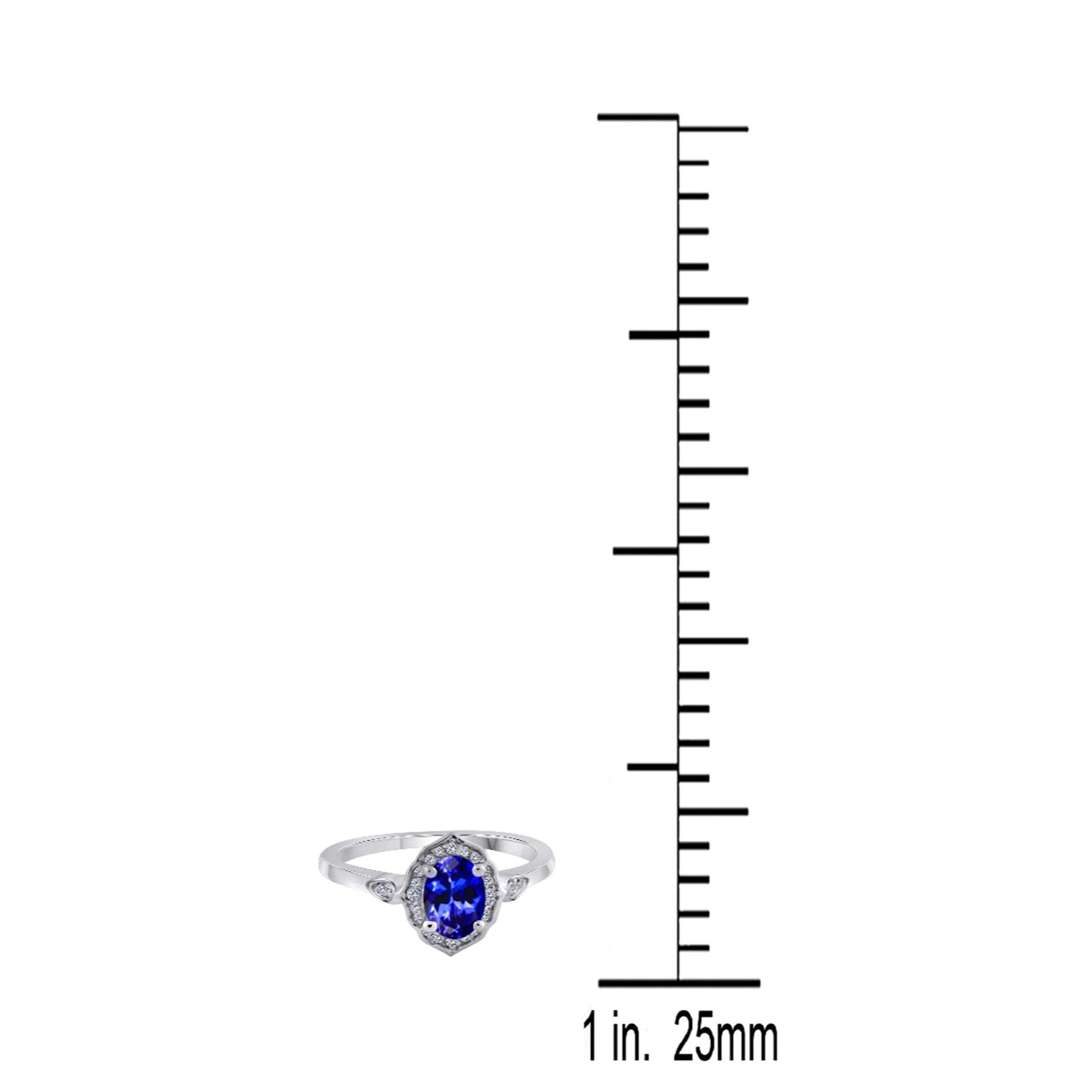 0.85 Carat Oval Tanzanite & Diamond Ring in 10K Rose/White/Yellow Gold - Elegant Valentine's Day Gift for Her, Anniversary Present, Engagement Jewelry, Special Occasion Accessory