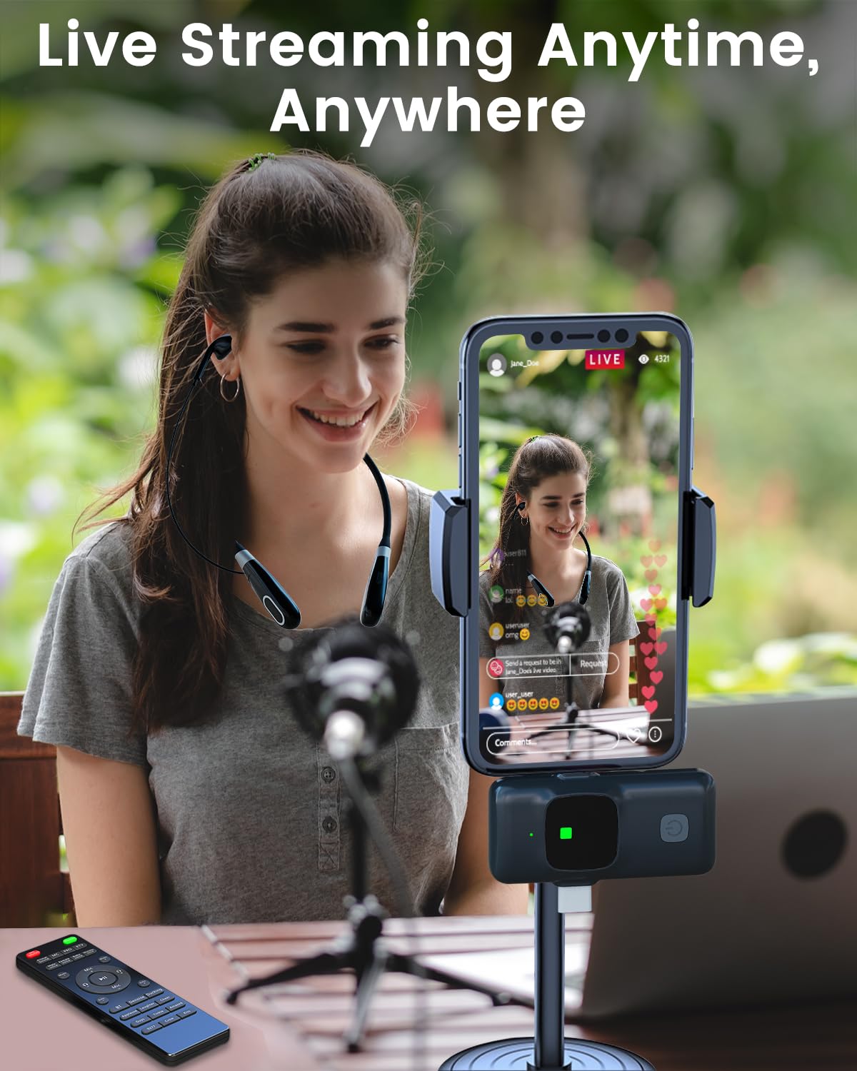 2025 Wireless Podcast Equipment Bundle - Portable Multi-Function Sound Card with Headset for Streaming, Live Broadcast, Gaming & Content Creation | Perfect for TikTok, YouTube, Indoor & Outdoor Use