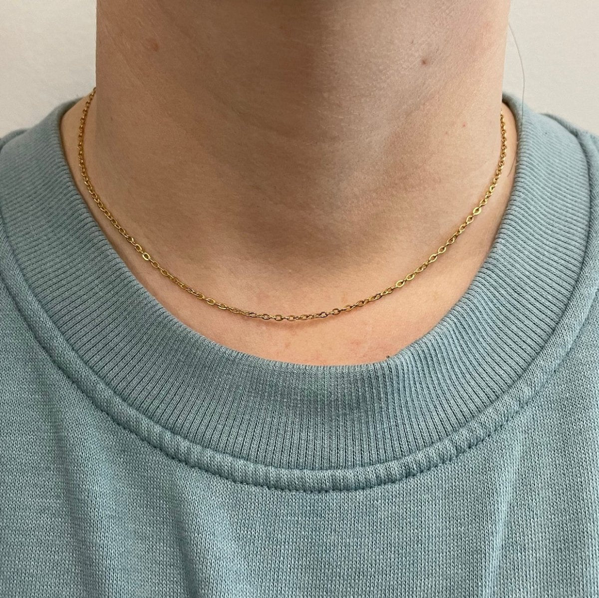 10K Yellow Gold Cable Chain Necklace for Women - 15 Inch Dainty & Elegant Jewelry Gift for Birthday, Anniversary & Valentine's Day