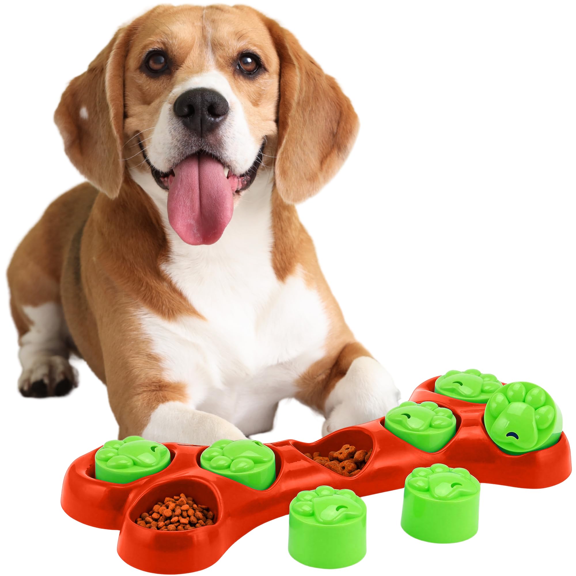 Interactive Slow Feeder Dog Bowl - Puzzle Toy for Mental Stimulation & Mealtime Fun | Lick Mat for Large Breed Dogs | Durable Pet Supplies (Red) | Perfect for Boredom Relief & Training Sessions