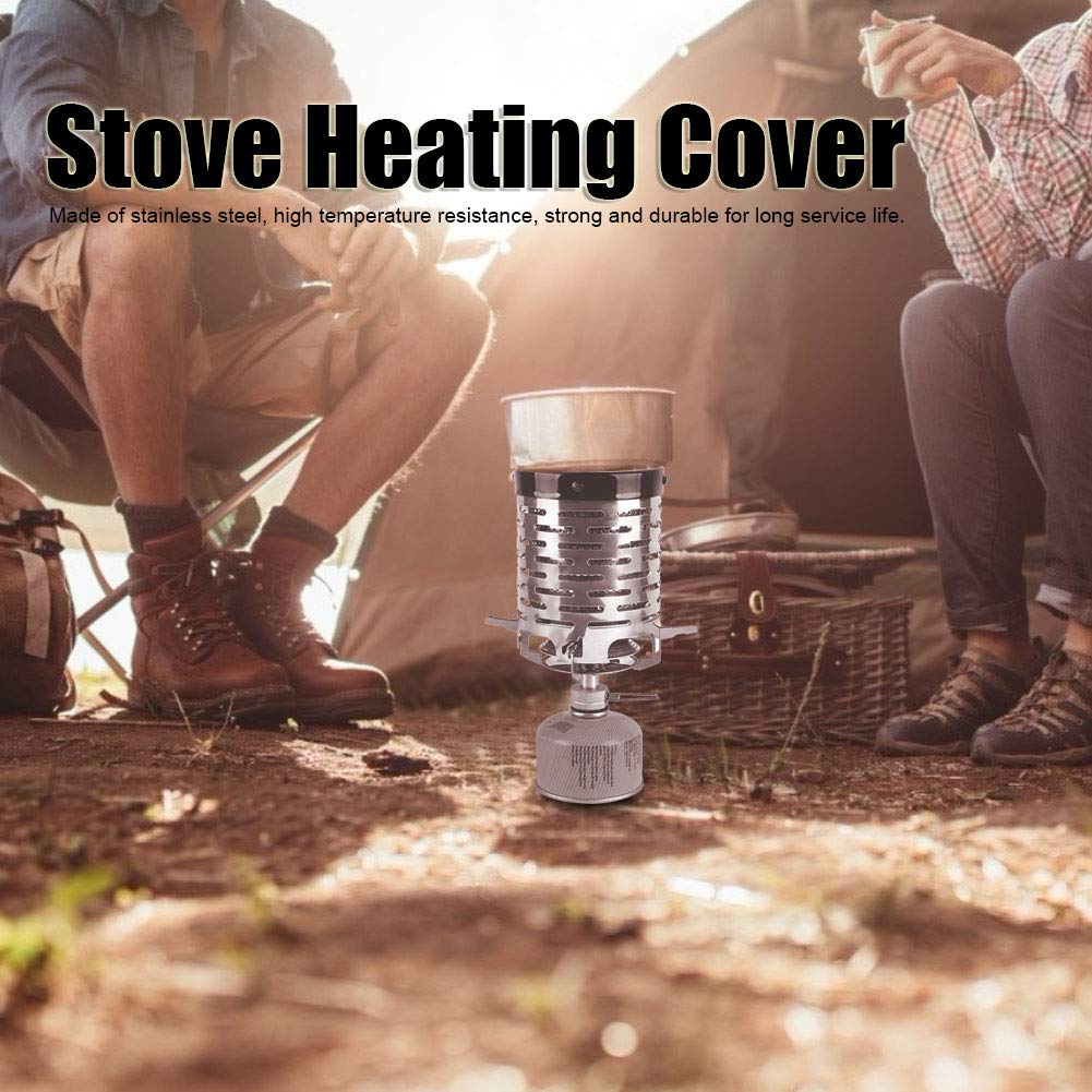 Portable Stainless Steel Mini Heater & Camping Stove Cover with Handle - 4.7x4.7x5.7in Outdoor Heating Solution for Backpacking, Hiking & Emergency Preparedness | Perfect for Tents, RVs & Cold Weather Adventures