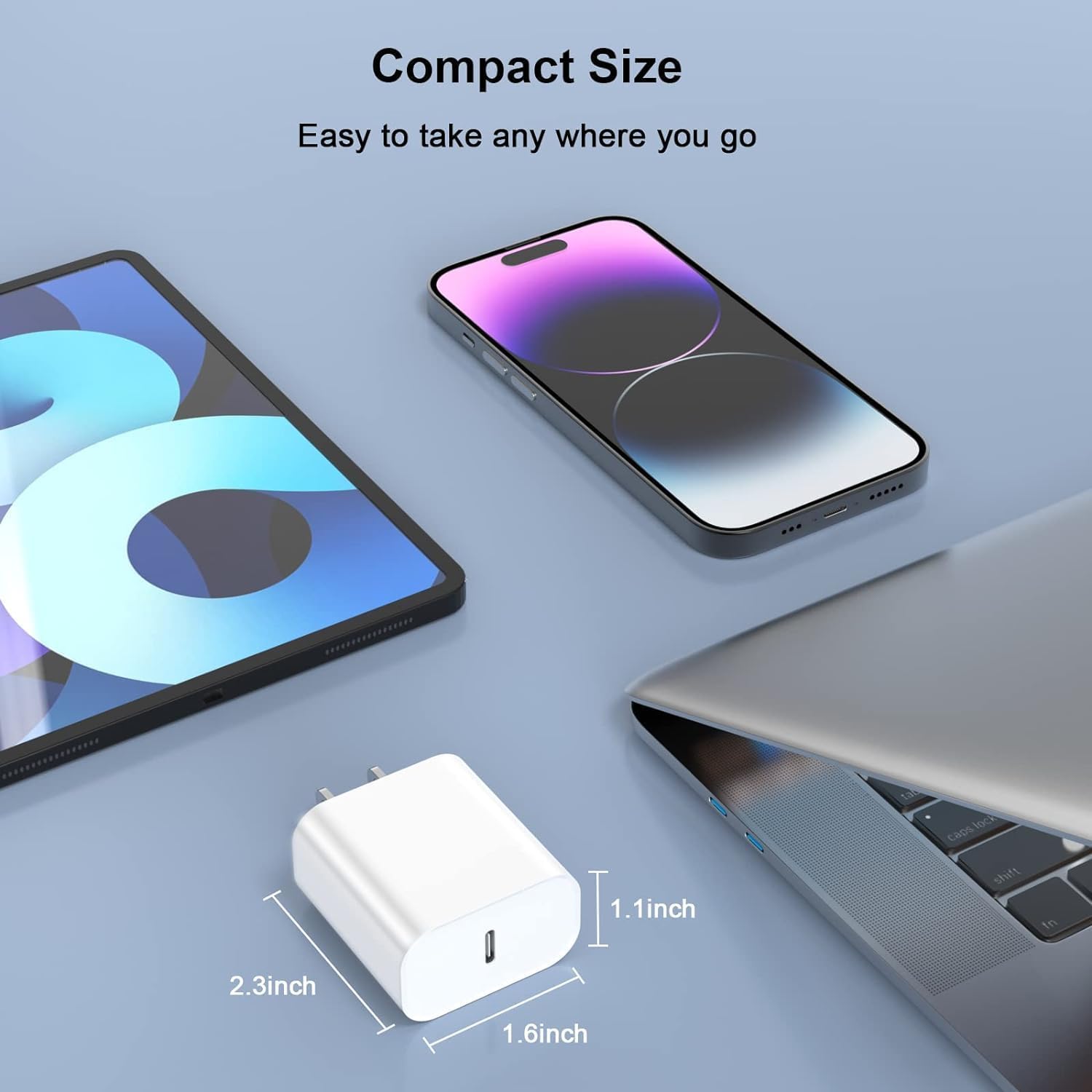 MFi Certified 20W USB C Fast Charger Block & 6FT USB C to USB C Cable - Compatible with iPhone 16 Pro Max/16 Pro/16/15 & iPad - Quick Charging for Home, Office & Travel