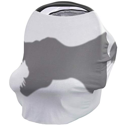 Breastfeeding Nursing Cover & Baby Car Seat Canopy - White Grey Dinosaur Print Stroller Cover for Infant Girls and Boys | Perfect for Shopping, Travel & Outdoor Activities