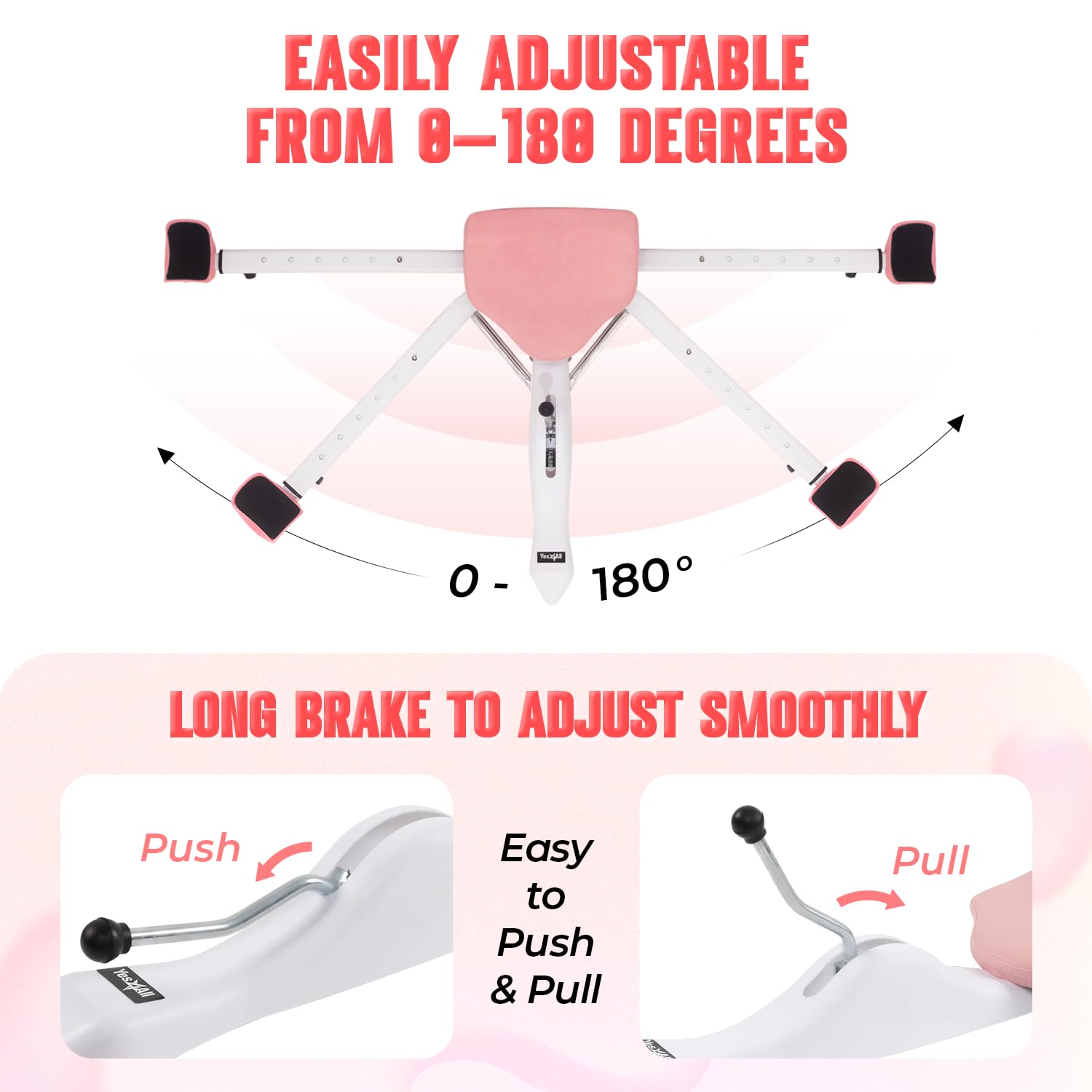 Yes4All Leg Stretcher Split Machine - Heavy Duty 330lbs Capacity Flexibility Trainer with Anti-Slip Rubber Grip for Home Gym, Yoga & Martial Arts Training