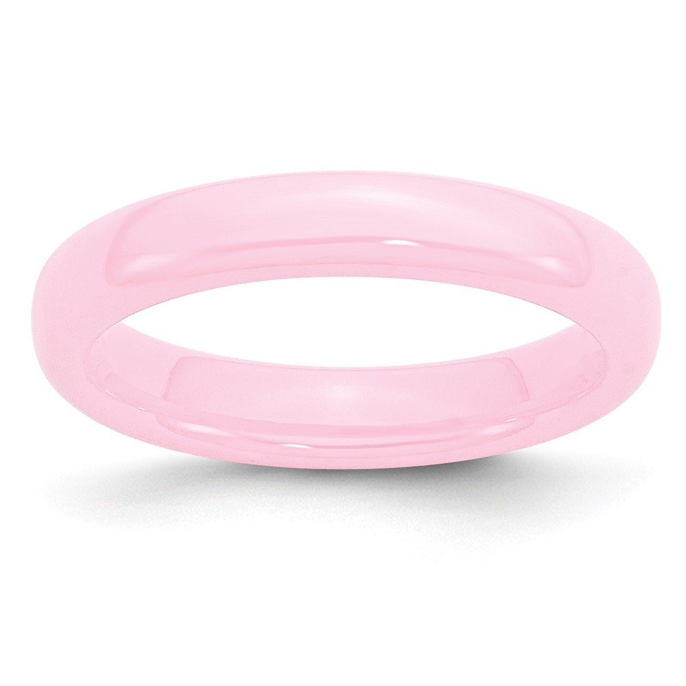 Black Ceramic Comfort Fit Band - 4mm Domed for Daily Wear
