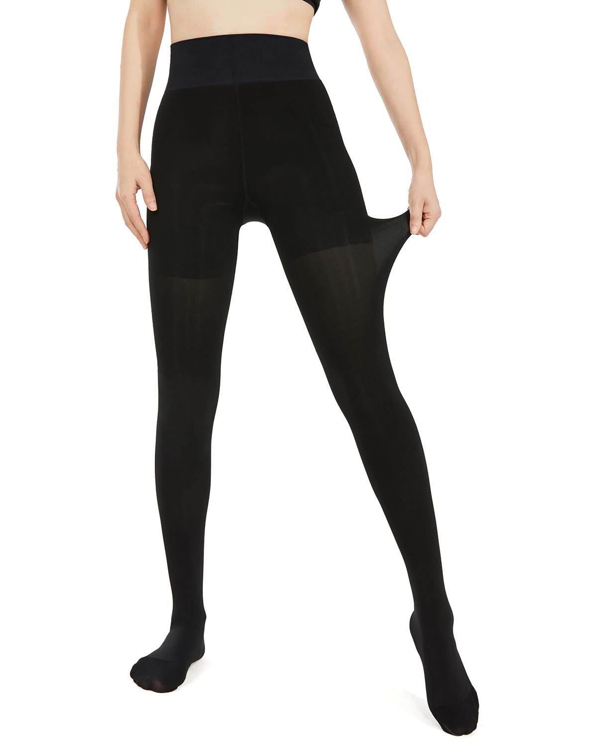 LUCKMEEY Women's Black Semi Opaque Tights with Tummy Control - Warm Pantyhose Stockings for Under Dresses | Perfect for Work, Winter Outfits & Formal Occasions