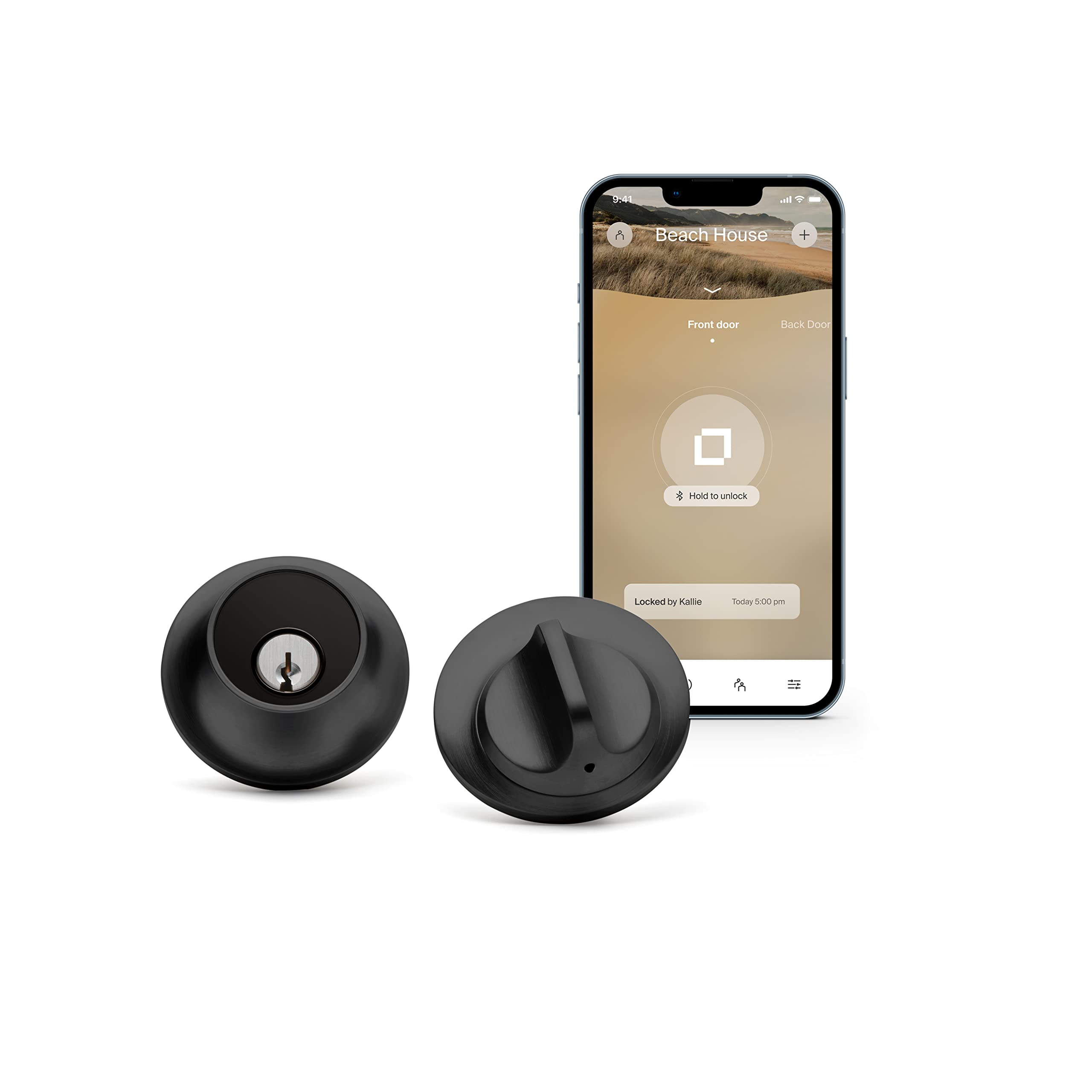 Level Lock Smart Lock - Keyless Entry with Smartphone Access & Bluetooth, Apple HomeKit Compatible - Matte Black | Secure Your Home with Touchless Convenience