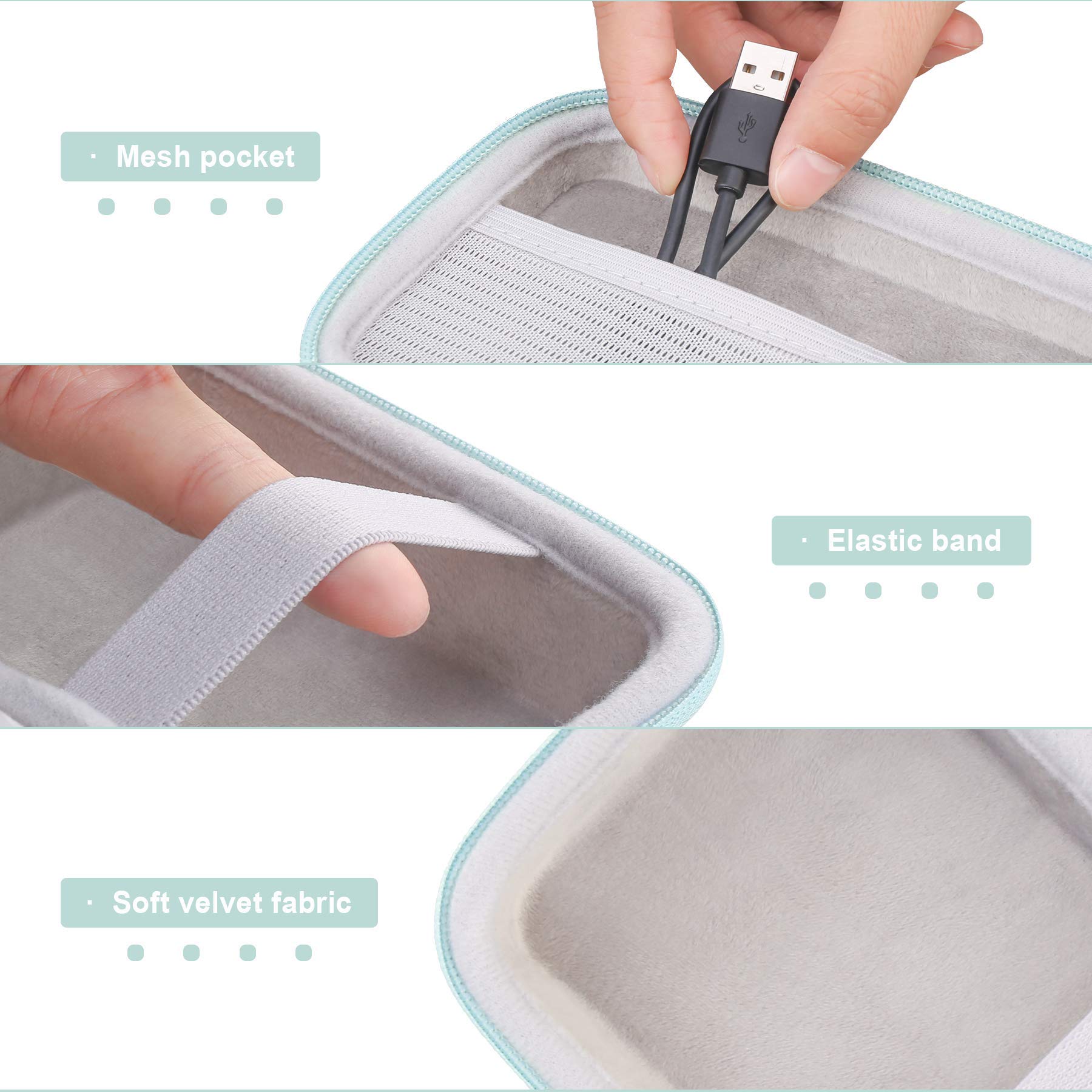 Canboc Durable Mesh Carrying Case for NIIMBOT D11 Bluetooth Label Printer - Portable Storage Pouch Fits NiiMbot D11 Label Tapes, USB Cable & Accessories (Mint Green) - Perfect for Office, Home & Travel Organization