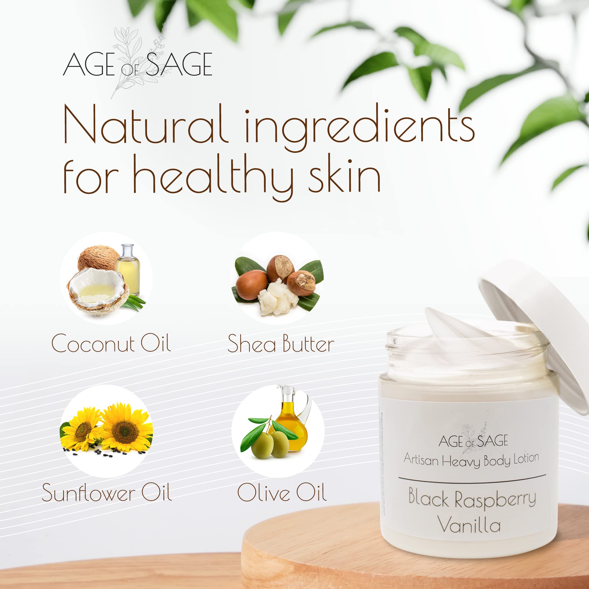 **Organic Shea Butter Body Lotion with Coconut & Sunflower Oils - Deep Moisturizing Cream for Dry Skin, Raspberry Vanilla Scent, 8 oz Jars (3-Pack) - Perfect Gift for Women, Birthday & Self-Care Routine**