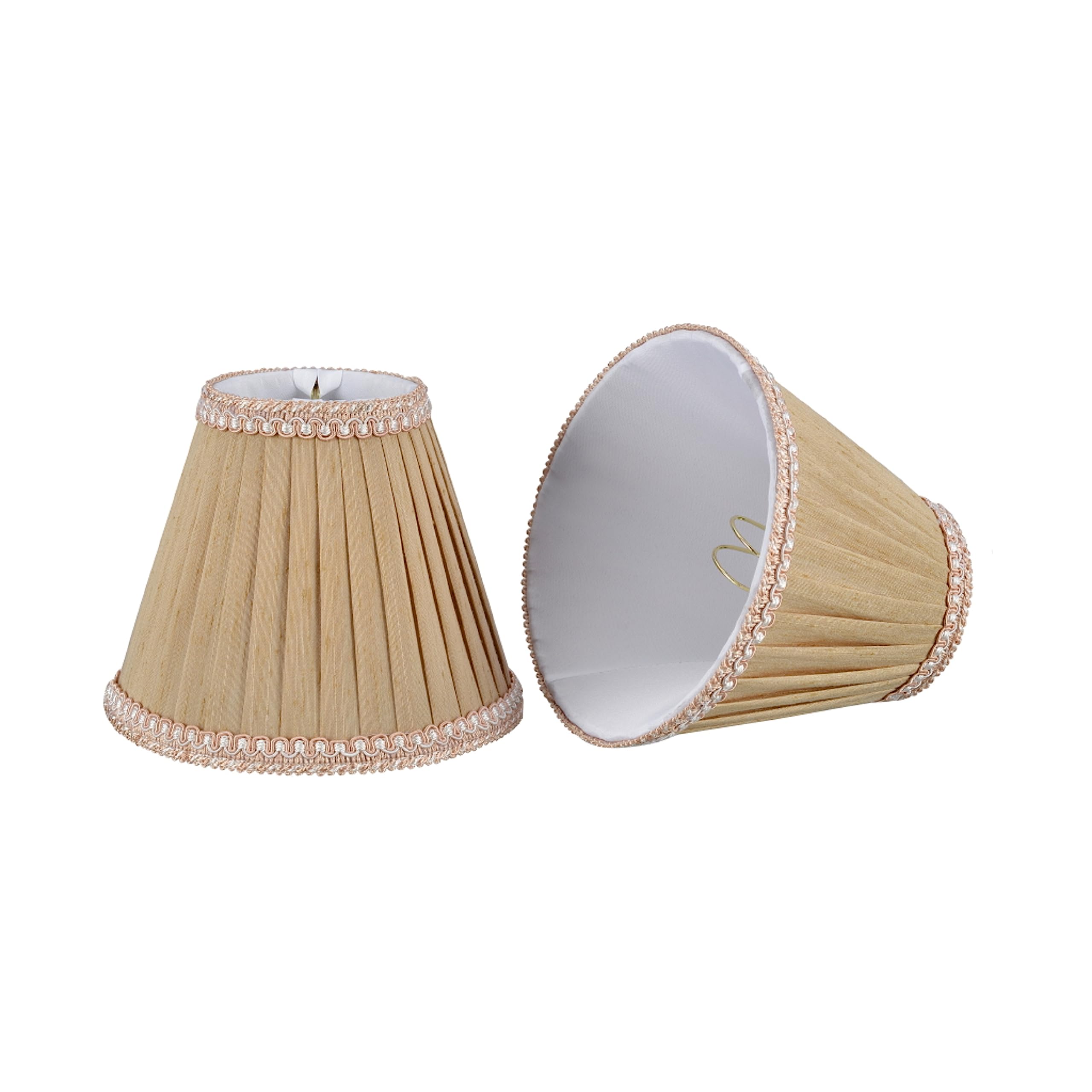 Aspen Creative 33003-2 Small Pleated Empire Chandelier Clip-On Lamp Shade, Cream Color, 3