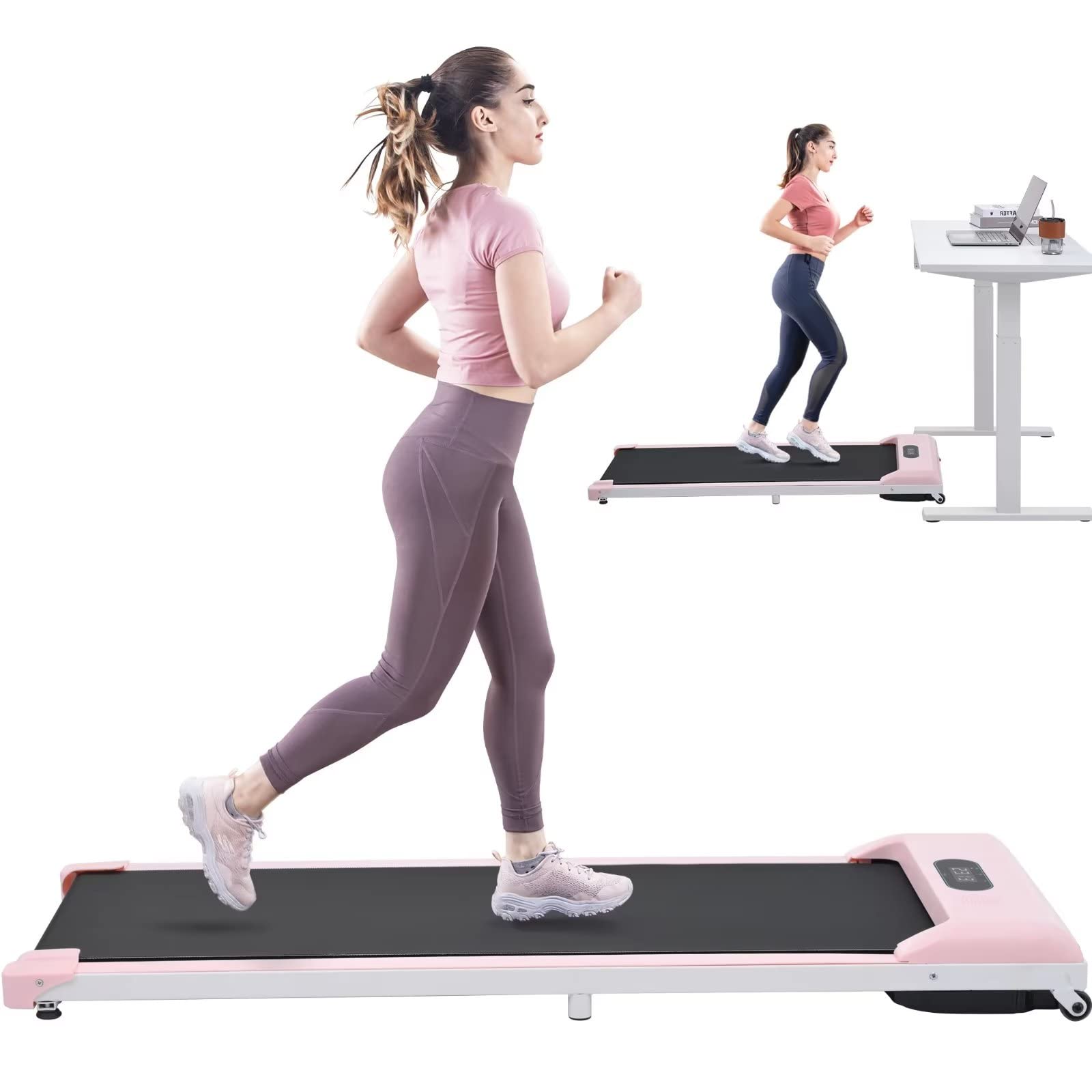 **Merax 2.5HP Portable Under Desk Treadmill - Walking Pad Desk Treadmill with Remote Control, LED Display, No Installation Required for Home & Office - Perfect for Workouts, Walking, Jogging & Running While Working**