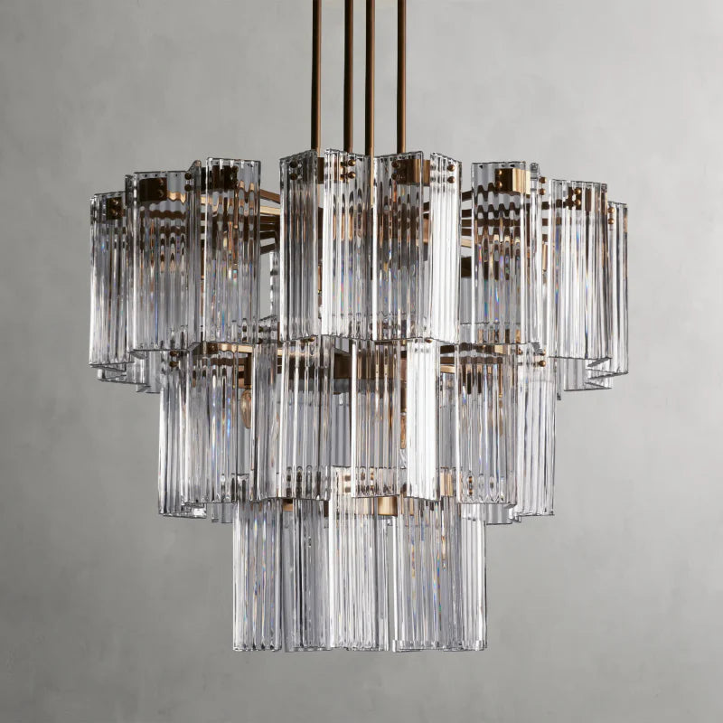 Delsie Round Chandelier - Modern Crystal Ceiling Light Fixture for Dining Room, Living Room & Bedroom | Elegant Lighting Decor for Home & Wedding