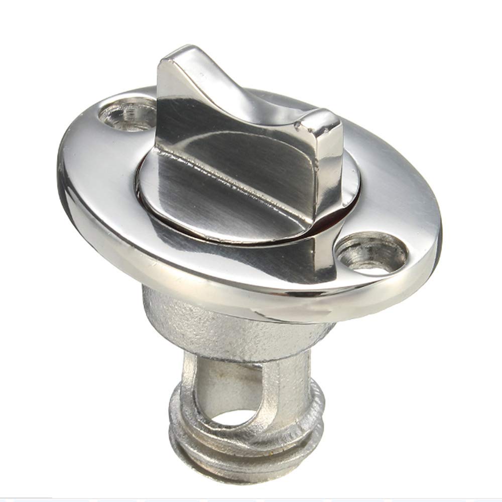2PCS Oval Garboard Drain Plug - Stainless Steel Boat Drain Plug Fits 1'' Hole with 3/4'' Thread - Waterproof Marine Drain for Boats, Yachts & Watercrafts - Perfect for Bilge Drainage & Marine Maintenance