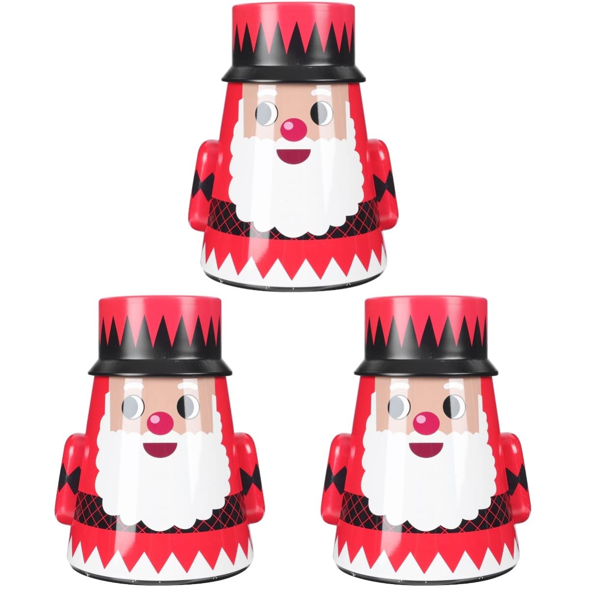 HANABASS 3-Piece Christmas Tin Candy Box Set - Santa Design Metal Storage Containers for Holiday Treats, Cookies & Gifts | Perfect for Xmas Party Favors, Home Decor & Gift Giving