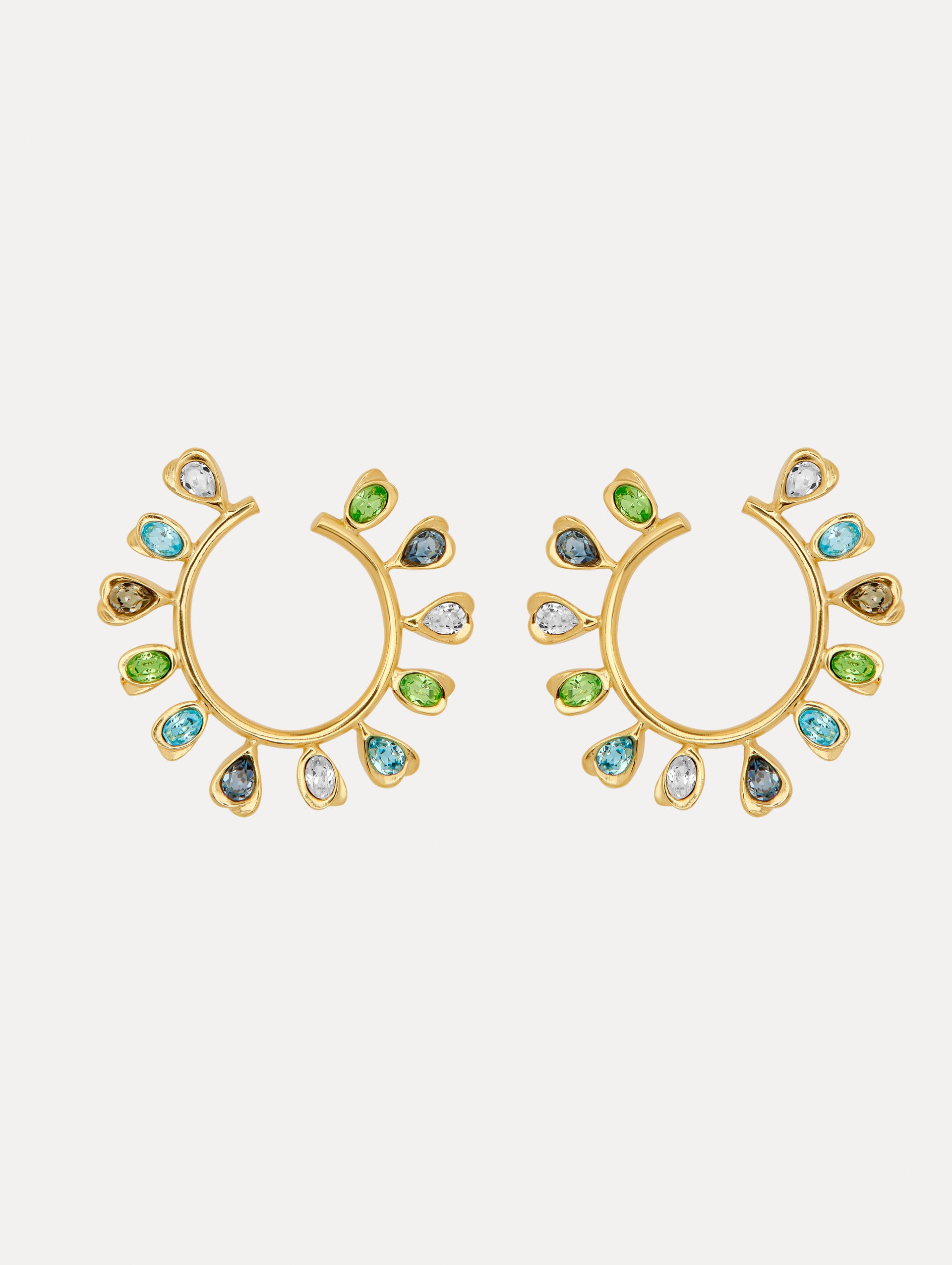 Vibrant Multi-Colored Crystal Hoop Earrings for Women - Trendy Fashion Jewelry Gift for Parties, Weddings & Everyday Wear