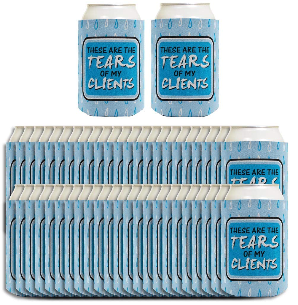 96-Pack Coworker Gag Gifts - Funny Retirement Gift Idea 'The Tears of My Clients' Square Can Coolers for Beer & Soda - Perfect for Office Parties, Farewell Gifts & Happy Hour