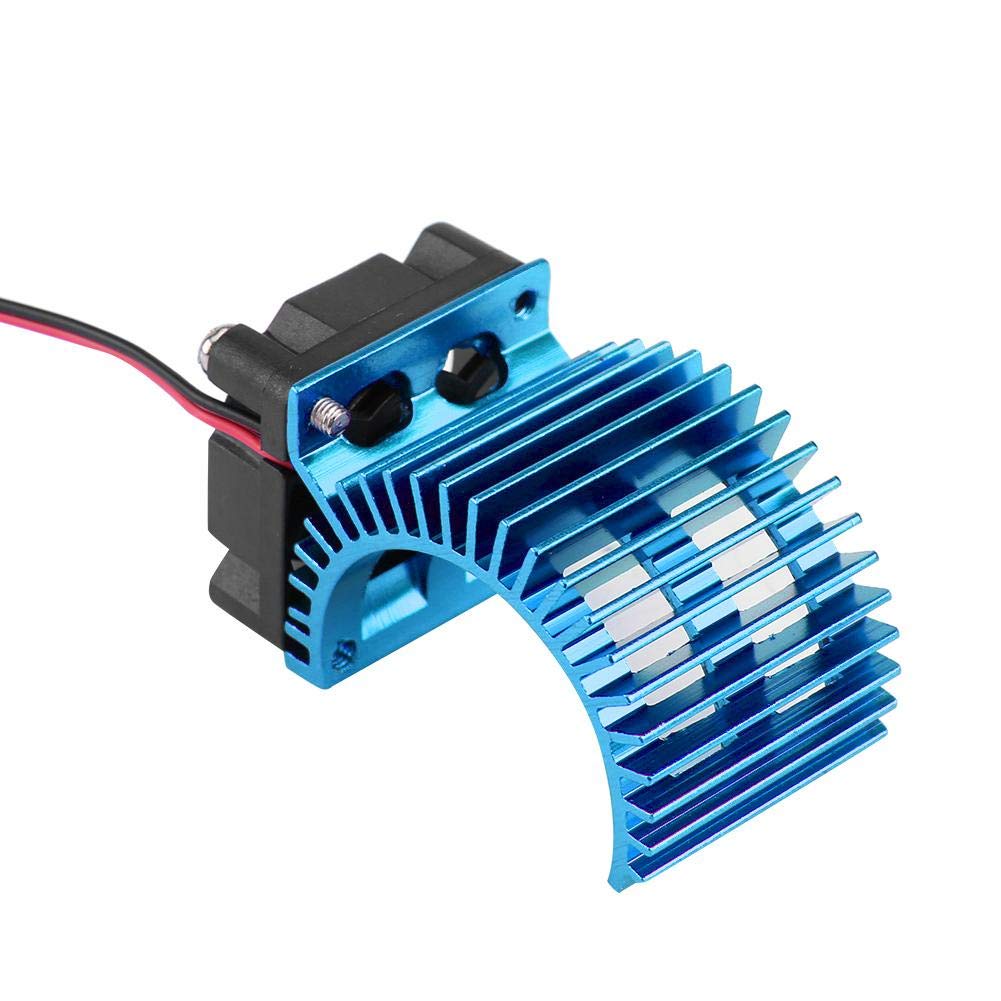 Dilwe RC Motor Heat Sink & Fan for 1/10 RC Cars - 540/550 Motor Cooling - Blue