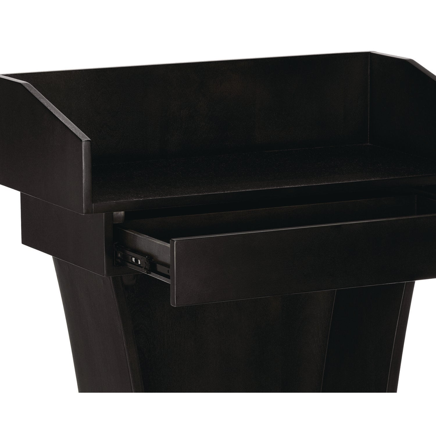 AdirOffice Wooden Standing Podium Lectern with Storage Drawer - 27.55 x 14 x 43.3 Inches, Black - Perfect for Presentations, Speeches, Church Services & Classrooms