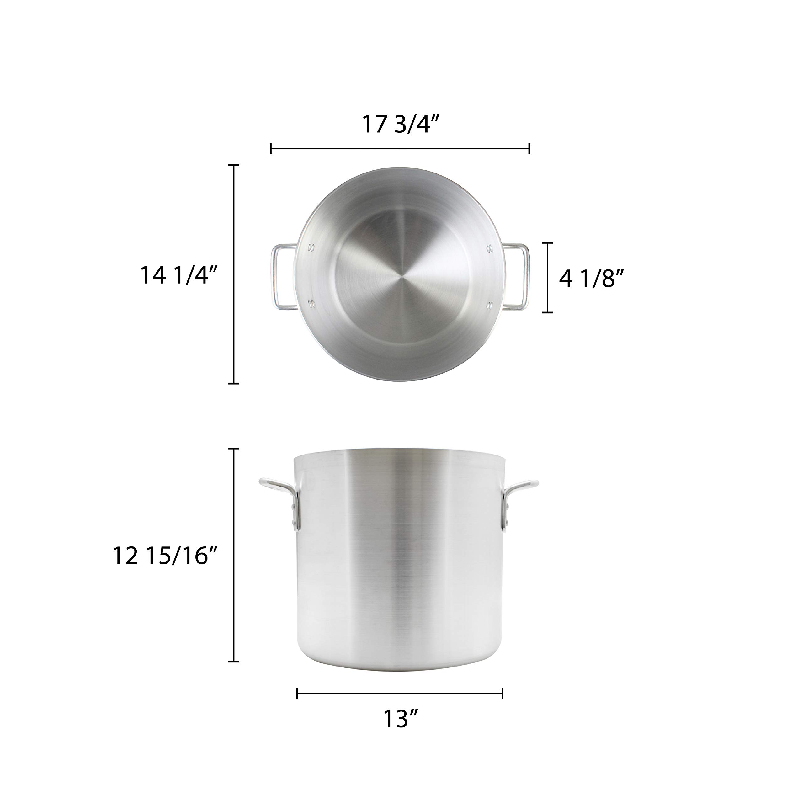 32 Quart Heavy Duty Aluminum Stock Pot - 6mm Thick for Professional Cooking, Canning, and Large Batch Meal Prep - Perfect for Home Chefs and Commercial Kitchens