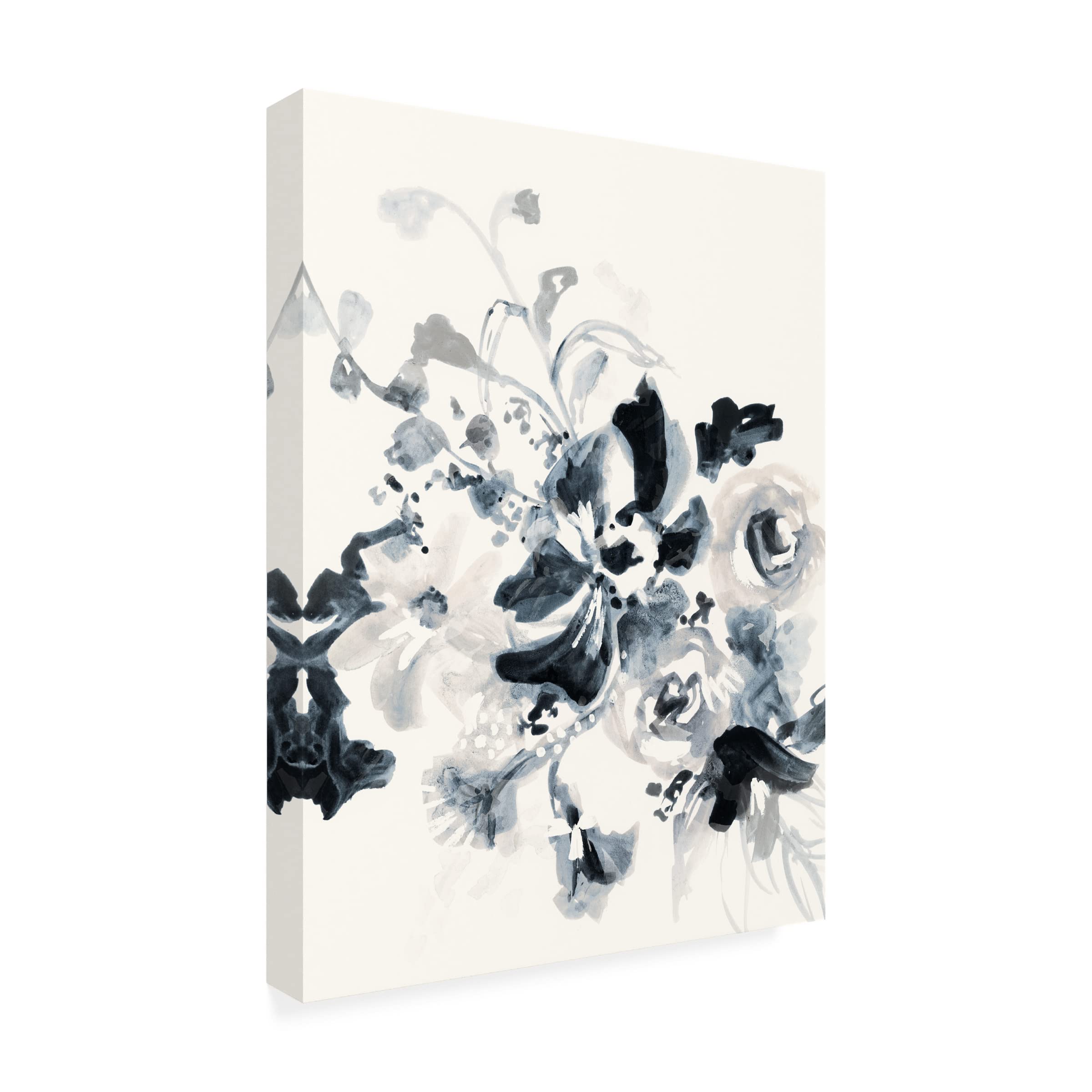 Victoria Barnes 'Floral Entanglement I' Canvas Wall Art Print - Modern Floral Home Decor for Living Room, Bedroom & Office - Ready to Hang Framed Painting