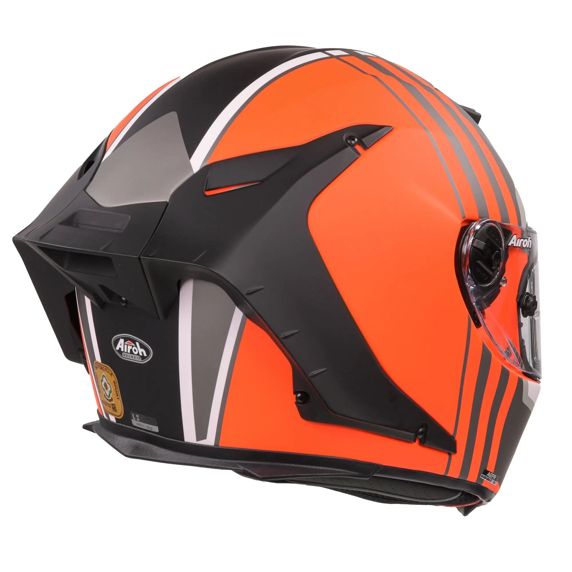 Airoh GP 550 S Matt Skyline Orange Motorcycle Helmet - Lightweight DOT Certified Full Face Helmet for Street Bike & Racing - Perfect for Urban Commuting & Track Days