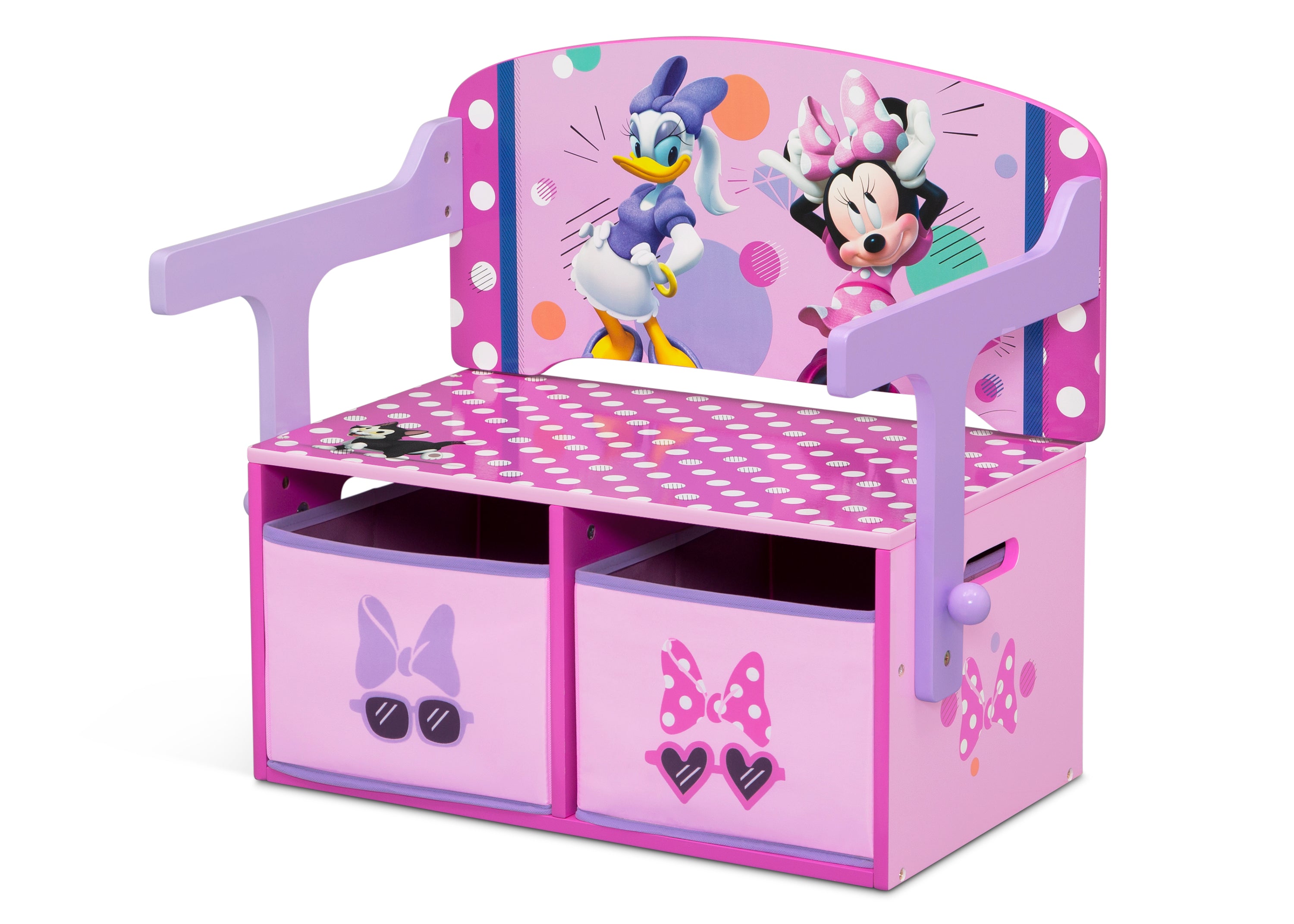 Minnie Mouse 2-in-1 Activity Bench and Desk for Kids - Convertible Play Table & Study Desk - Perfect for Playroom, Nursery, or Preschool Learning Activities