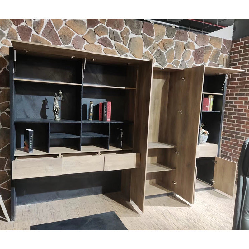 EASTON 3.2M Display Unit in Warm Oak & Black - Modern Shelving System for Retail Stores, Boutiques & Home Decor
