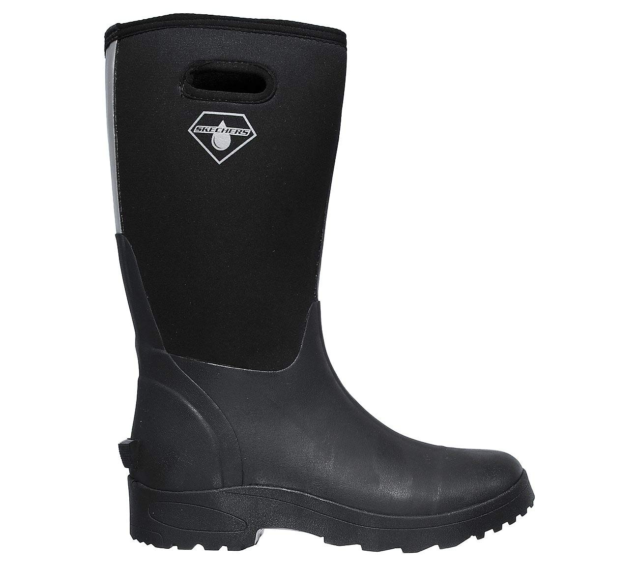 Skechers Work Wierton Men's Waterproof Rubber Boots - Black Size 7 | Slip-Resistant Safety Shoes for Construction, Gardening & Outdoor Work